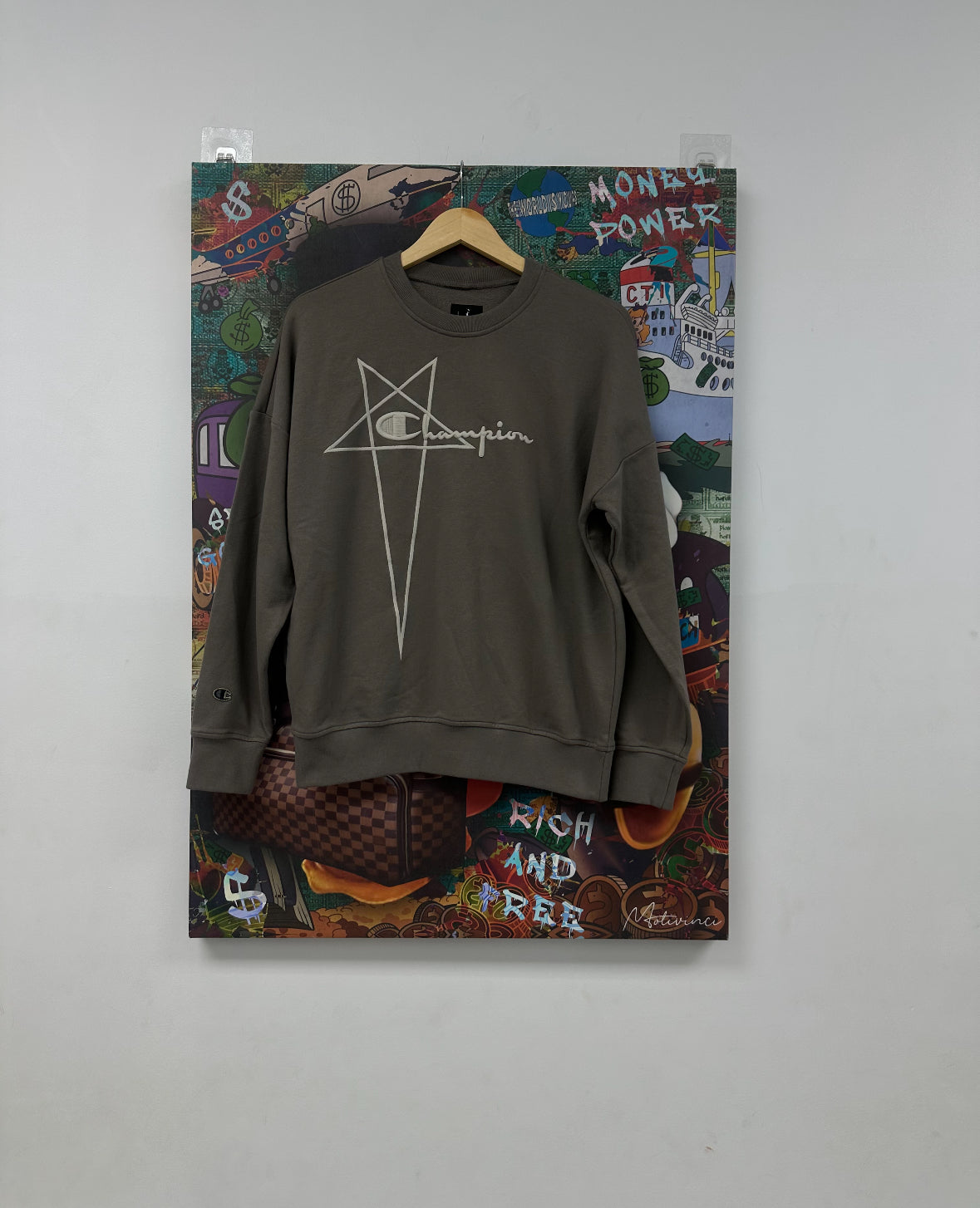 Rick Owens Champion Crewneck Brown New XS With Tags