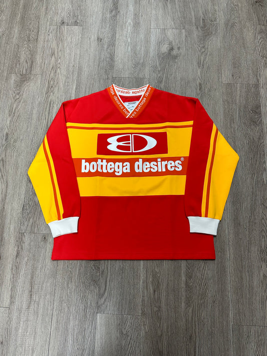 Bottega Desires Rugby LS Jersey Red Yellow (S-XXL) New
