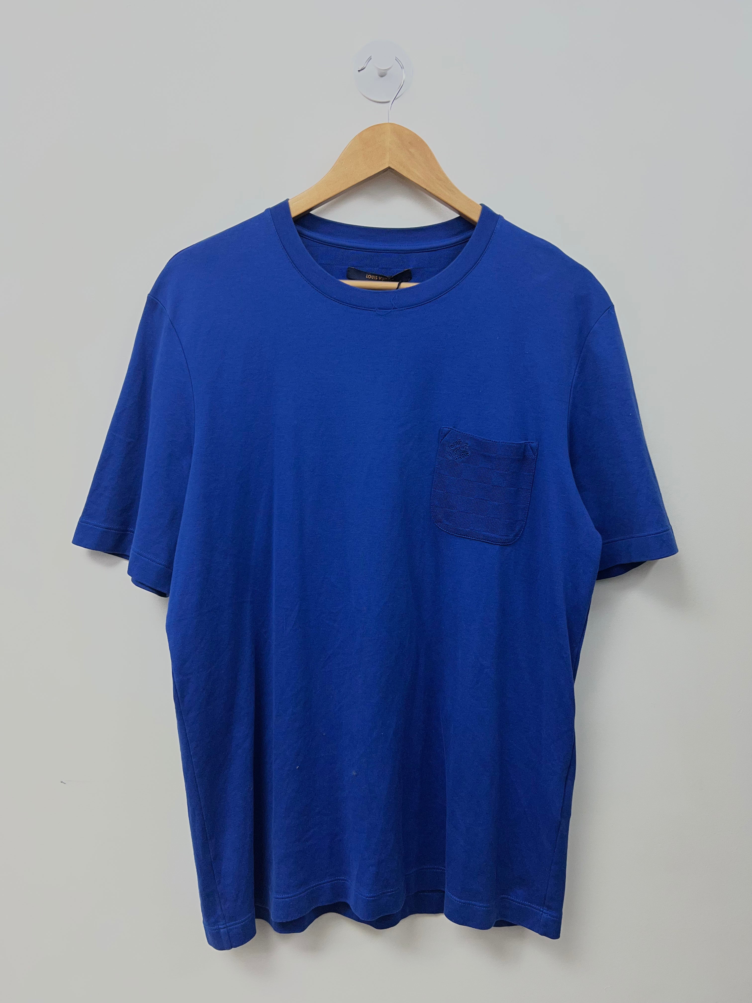 Louis Vuitton Blue Damier Pocket Logo Tee