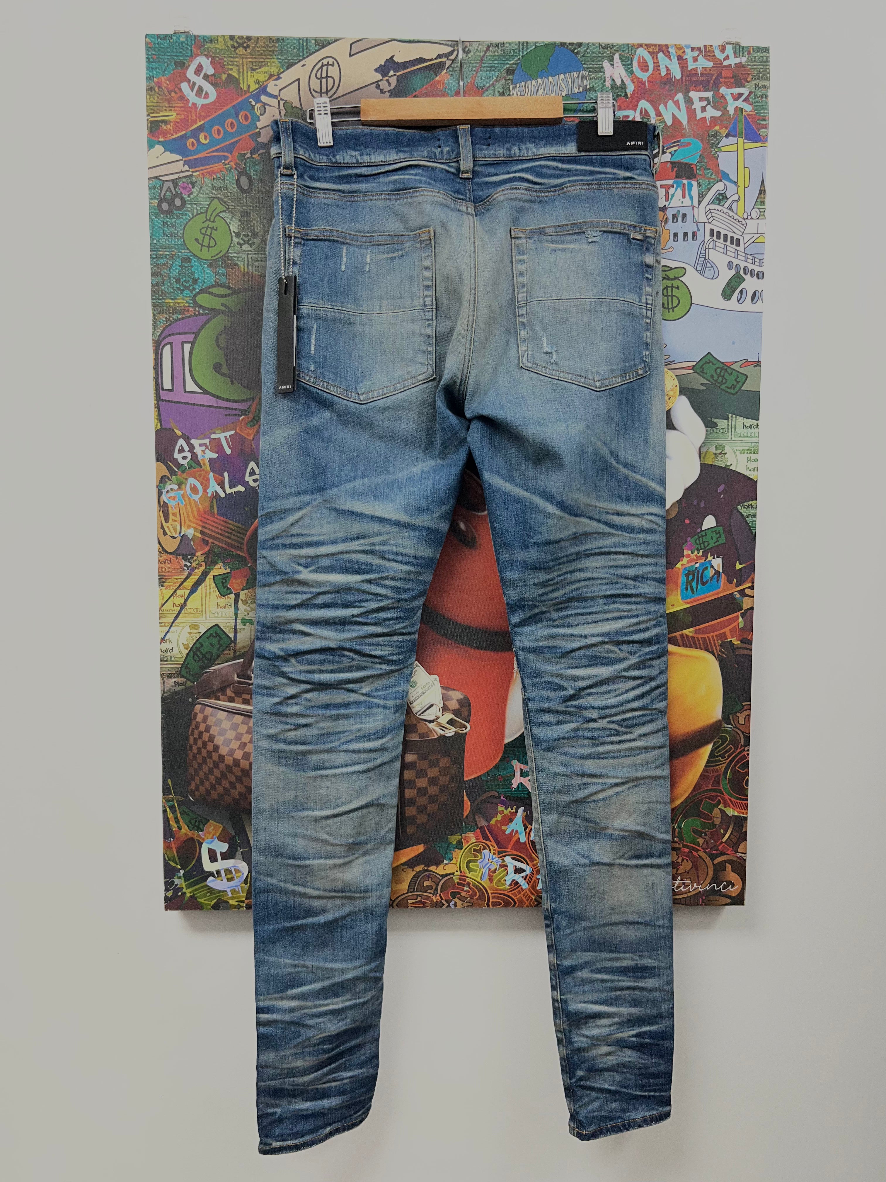 Amiri MX1 Light Wash Honeycomb Jeans