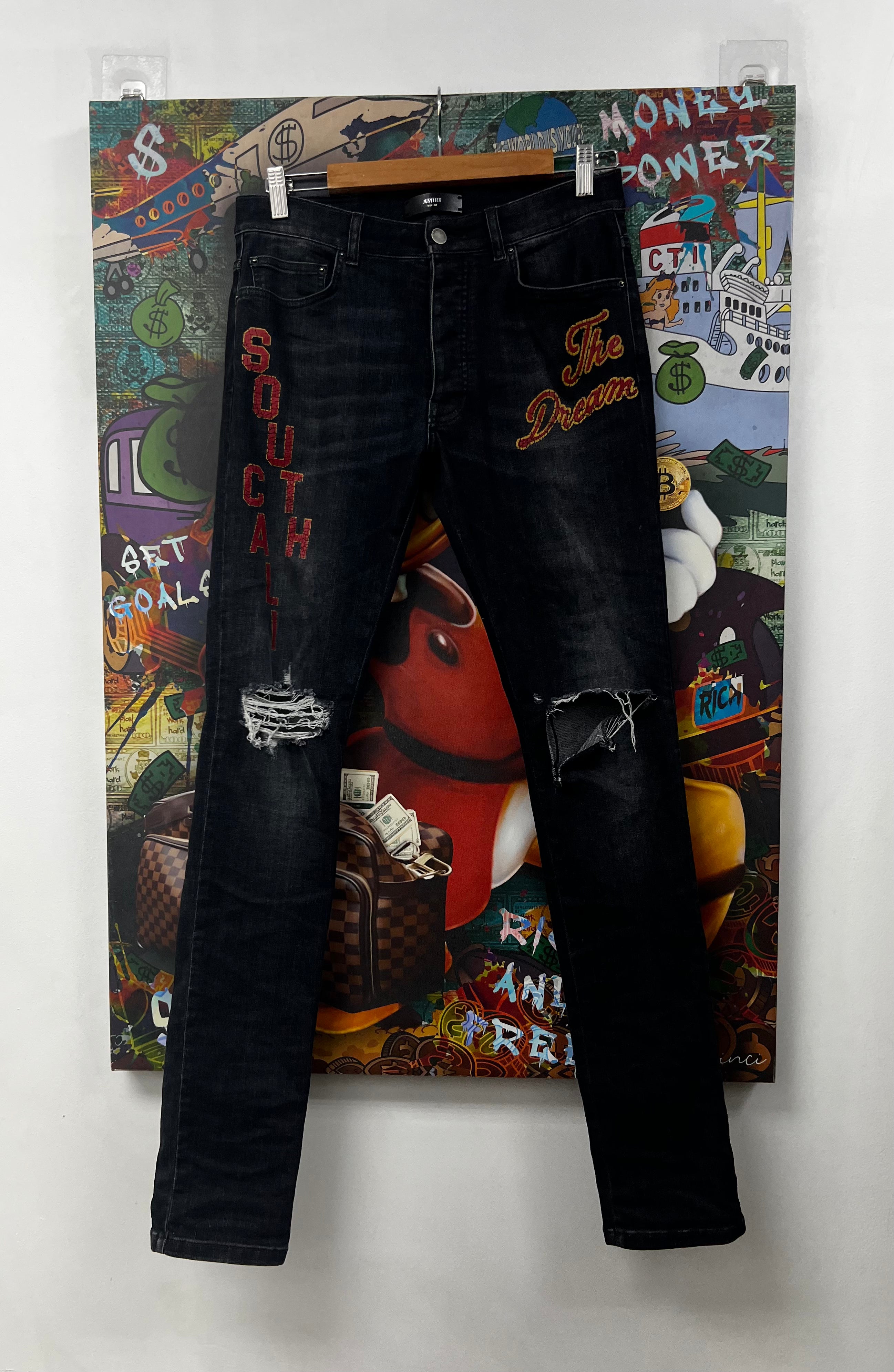Amiri Grey Wash South Cali Skinny Jeans