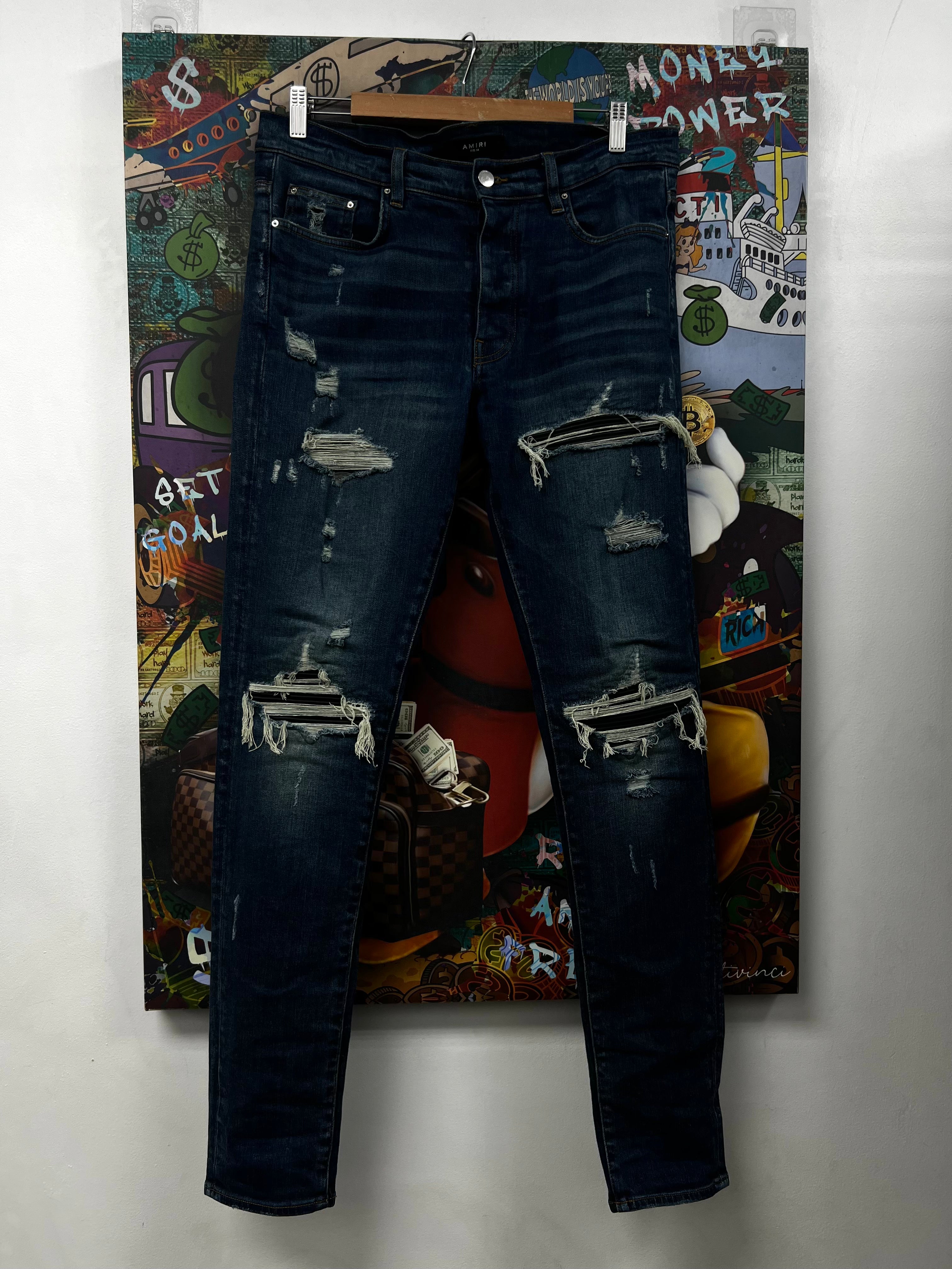 Amiri MX1 Deep Classic Black Patch Jeans
