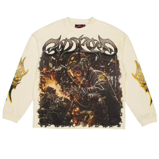Godspeed 'Steel Sharpens Steel' LS Bone Tee