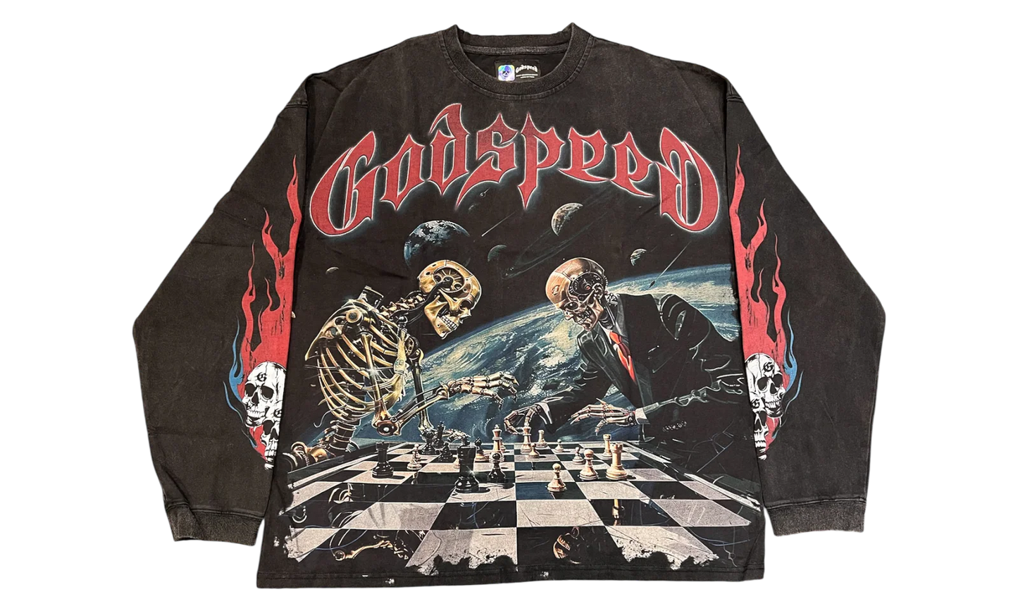 Godspeed 'Checkmate' LS Grey Wash Tee