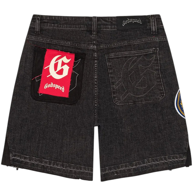 Godspeed "Patchwork V2" Black Denim Shorts