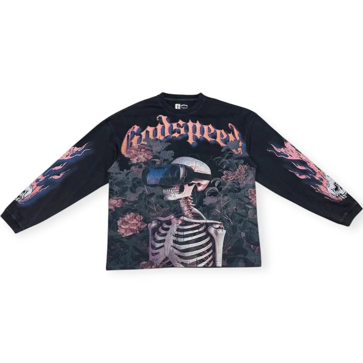 Godspeed 'Vision Flowers' VVS LS Black Wash Tee