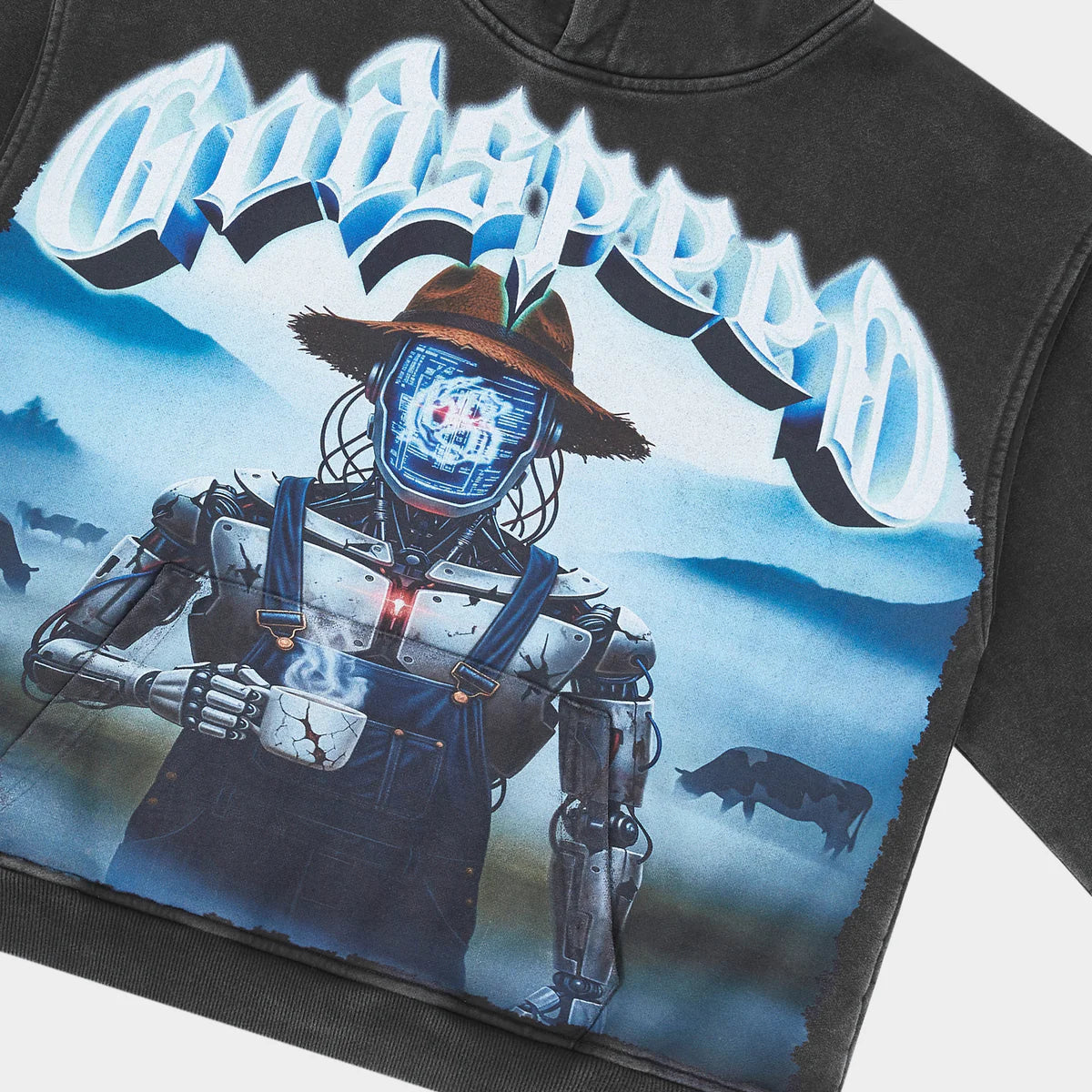 Godspeed 'Aura Farm' Black Wash Hoodie