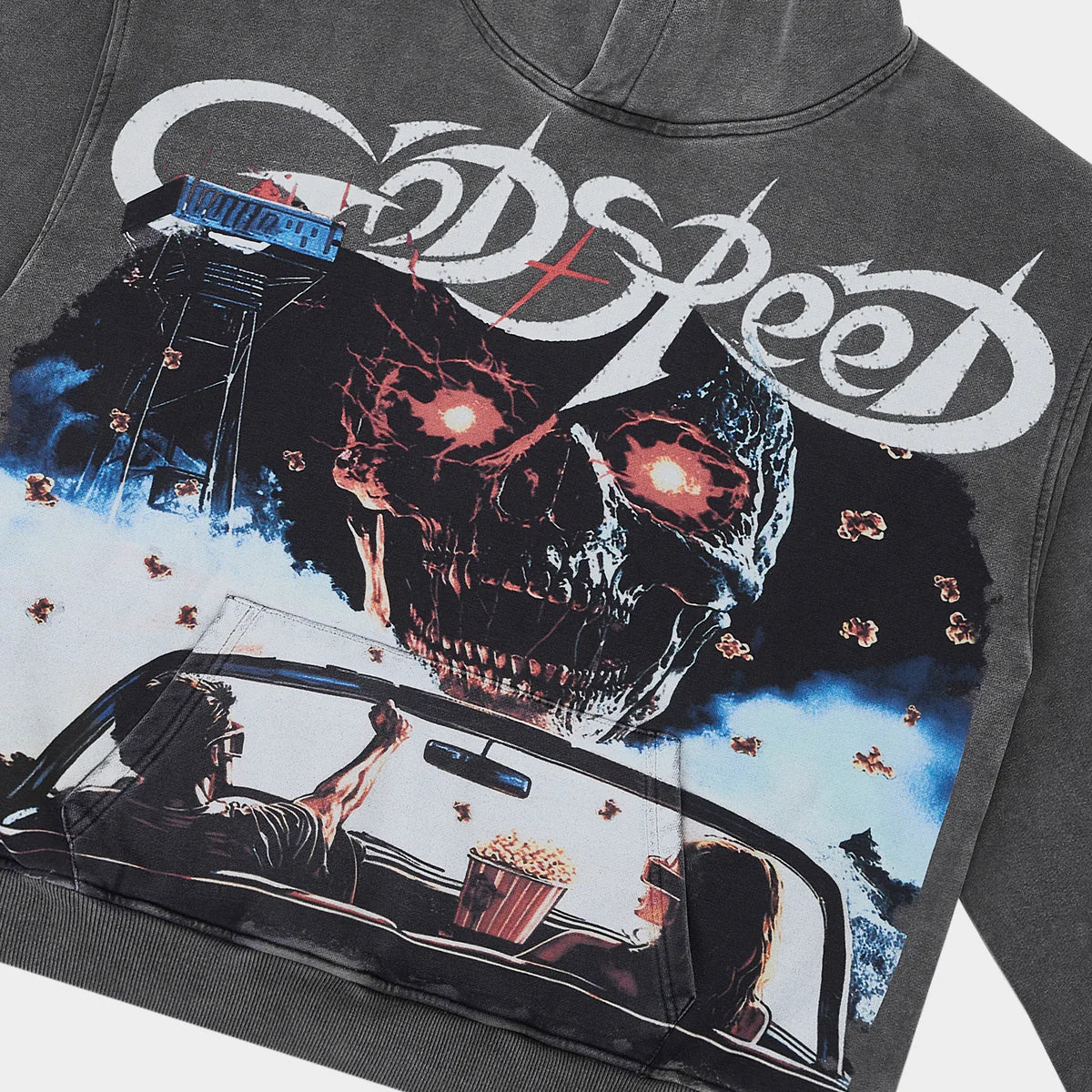 Godspeed 'Drive In' Grey Wash Hoodie