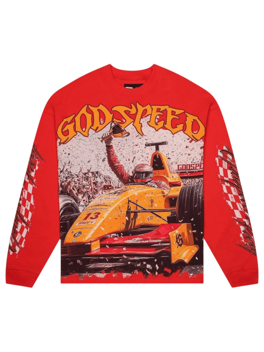 Godspeed 'F1 Finishline' LS Red Tee