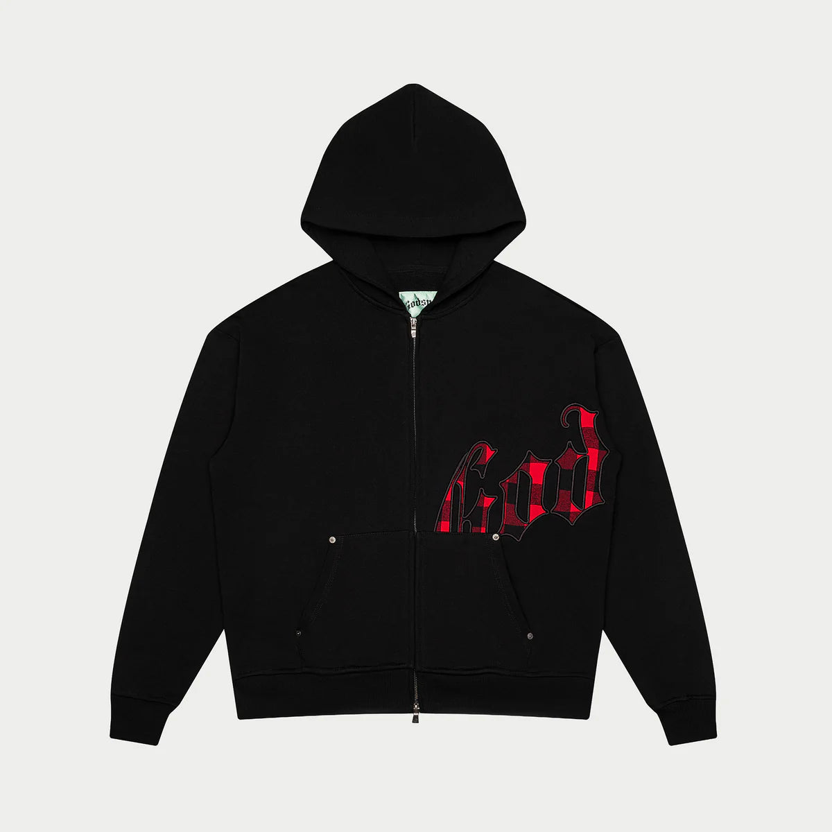 Godspeed 'OG Logo' Black & Red Plaid Hoodie