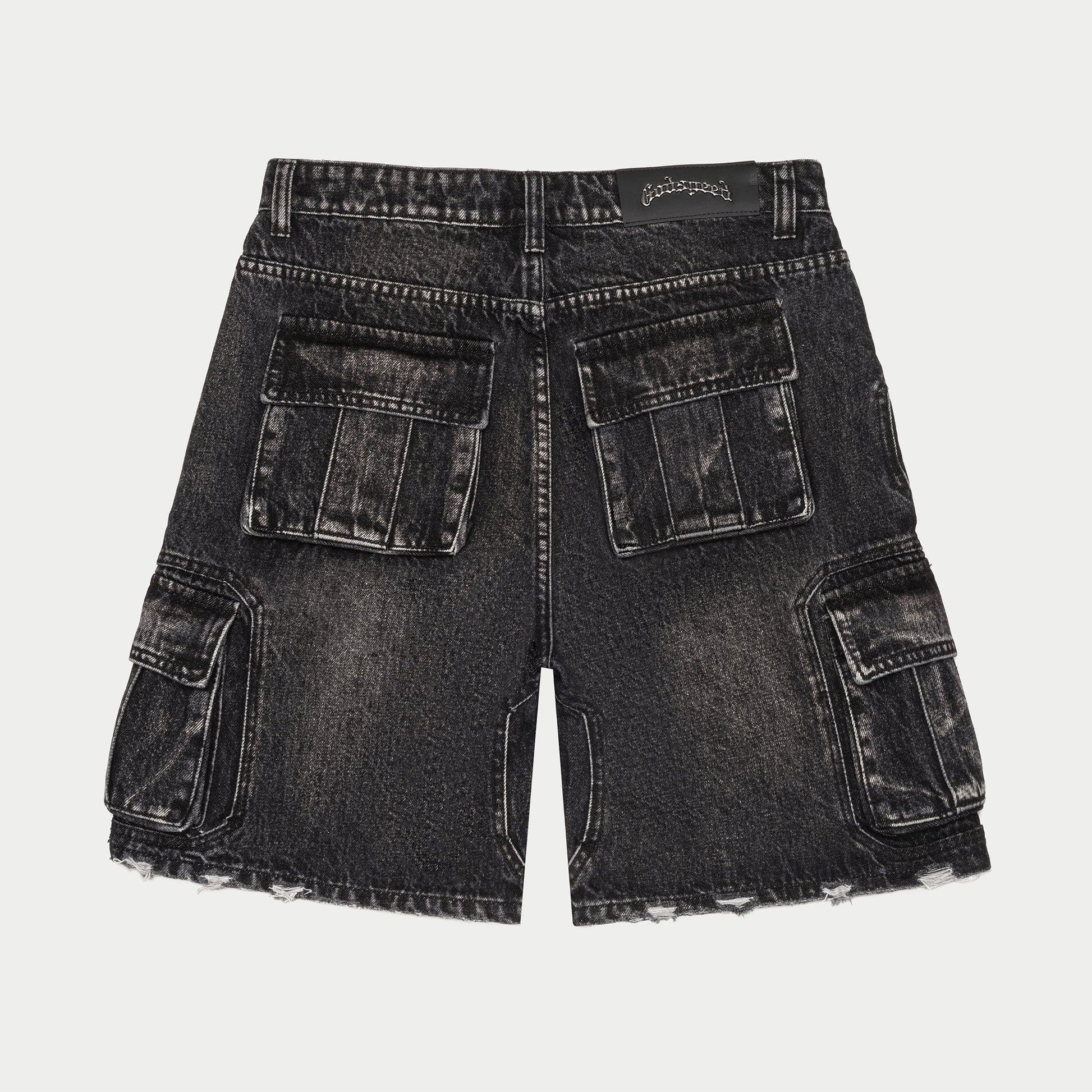 Godspeed 'Octagon' Black Cargo Jean Shorts