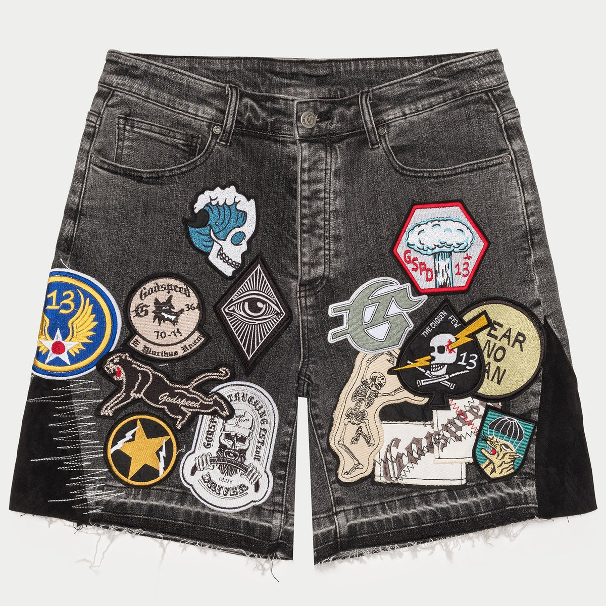 Godspeed "Patchwork V2" Grey Denim Shorts