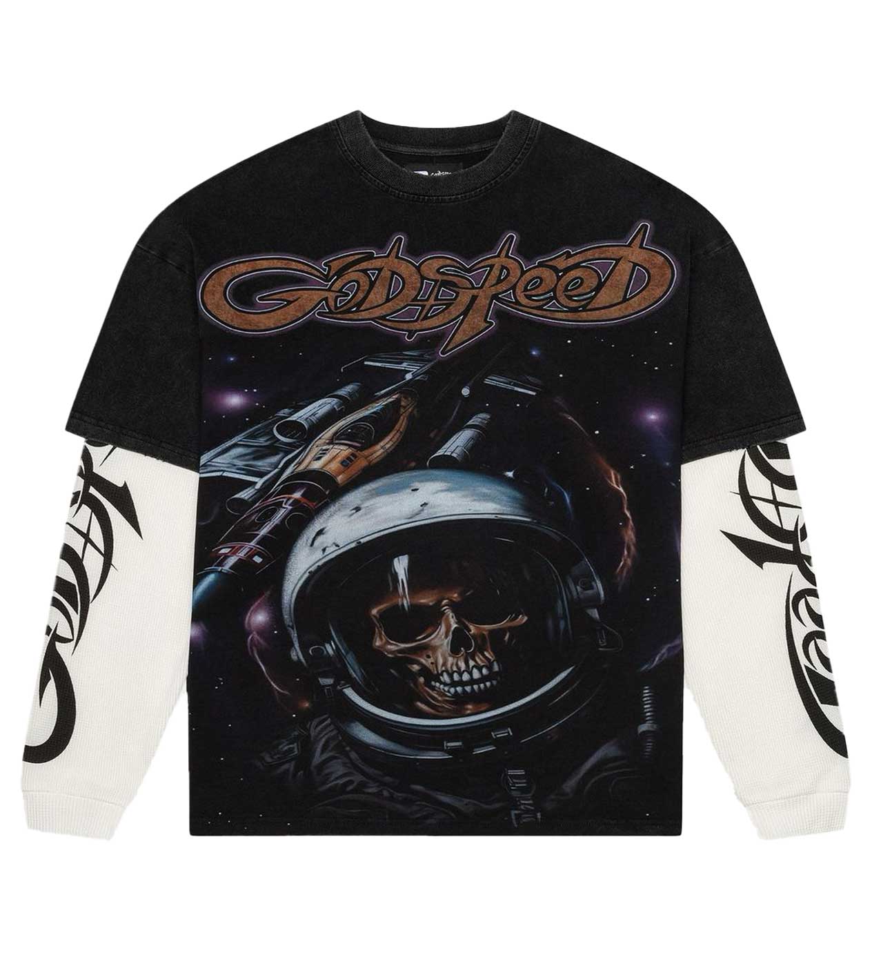 Godspeed 'Space Traveler Layered' LS Black Tee