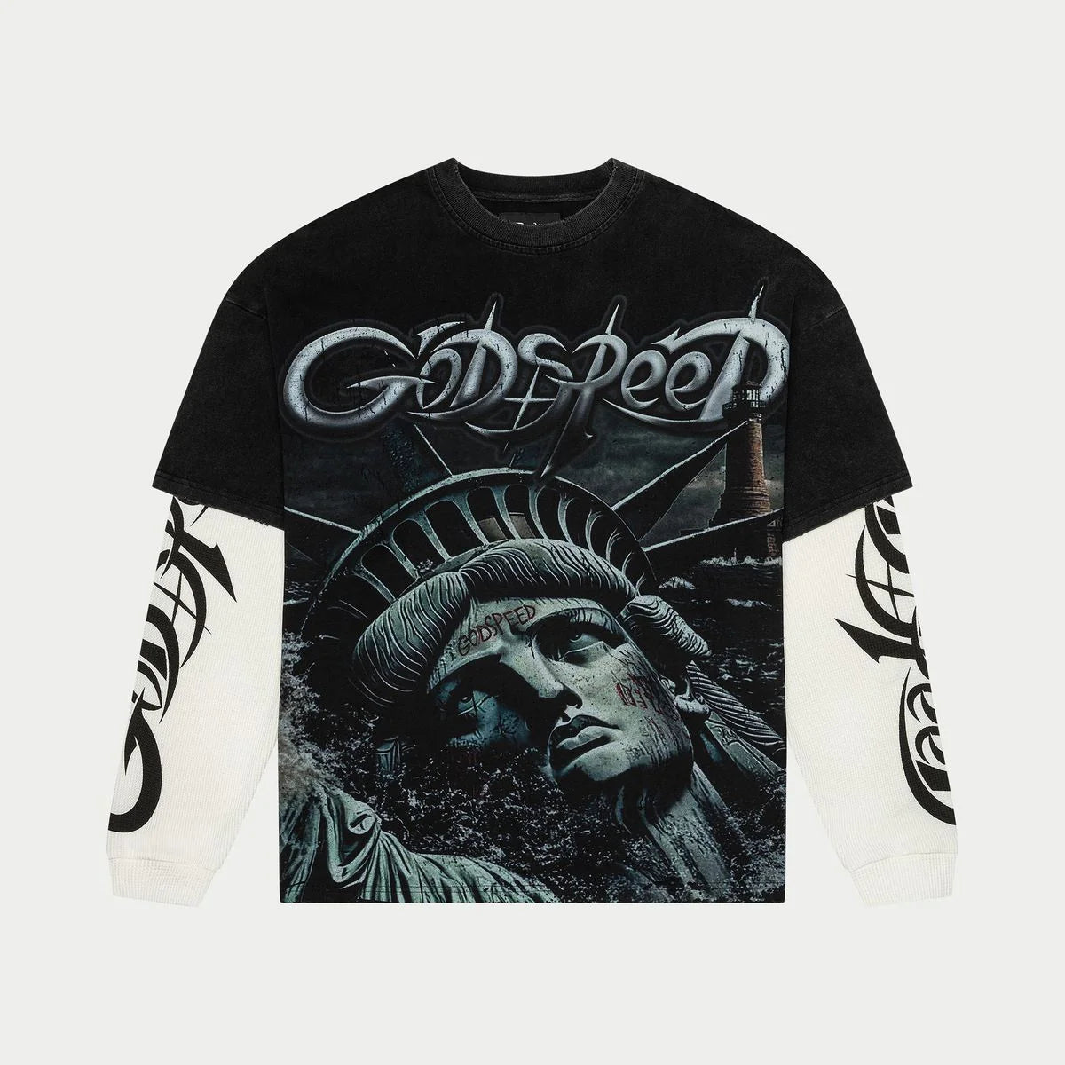 Godspeed 'Sunken Liberty 2 Layered' Black LS Tee