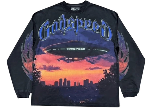 Godspeed 'U.A.P' Black Wash LS Tee
