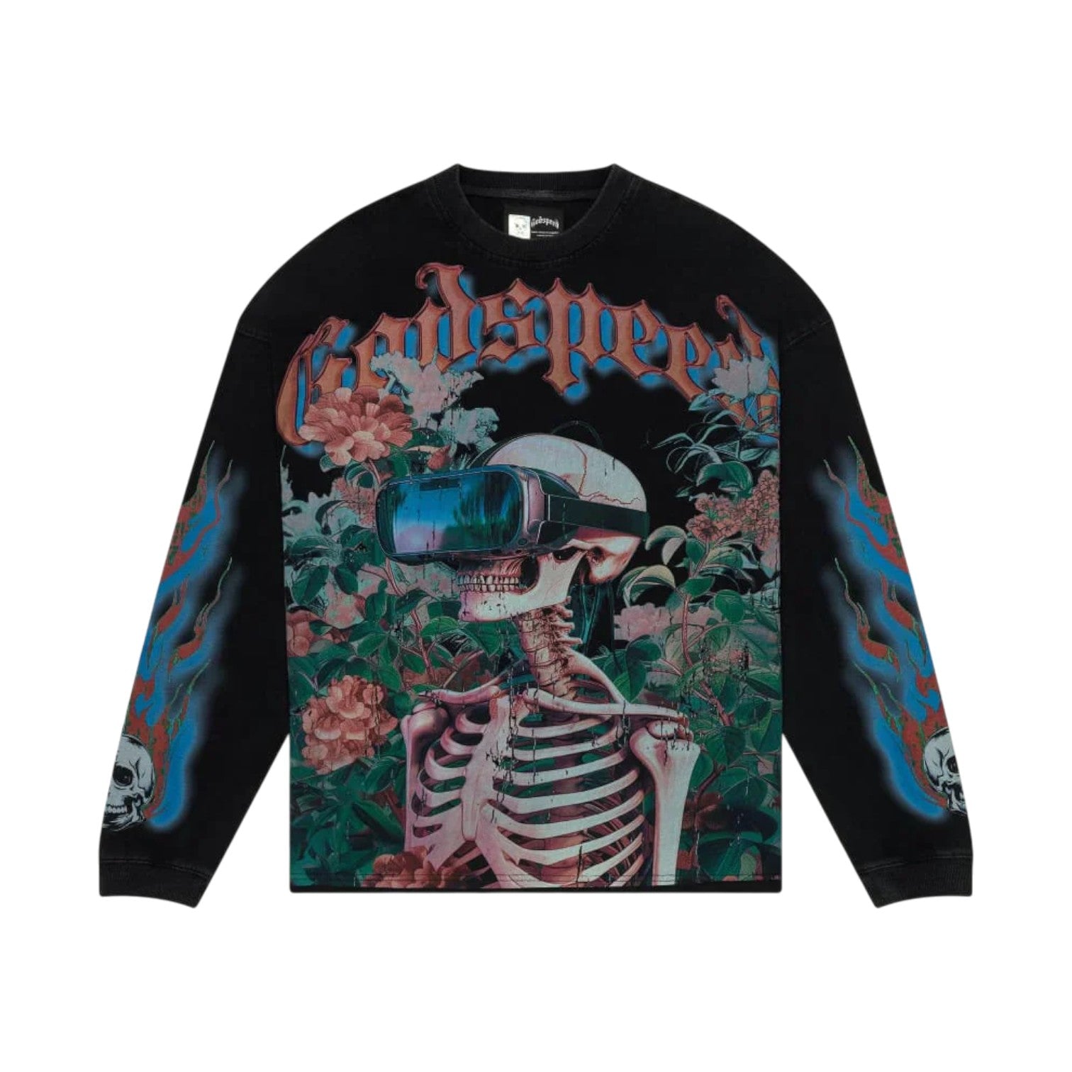 Godspeed 'Vision Flowers' Black Wash LS Thermal