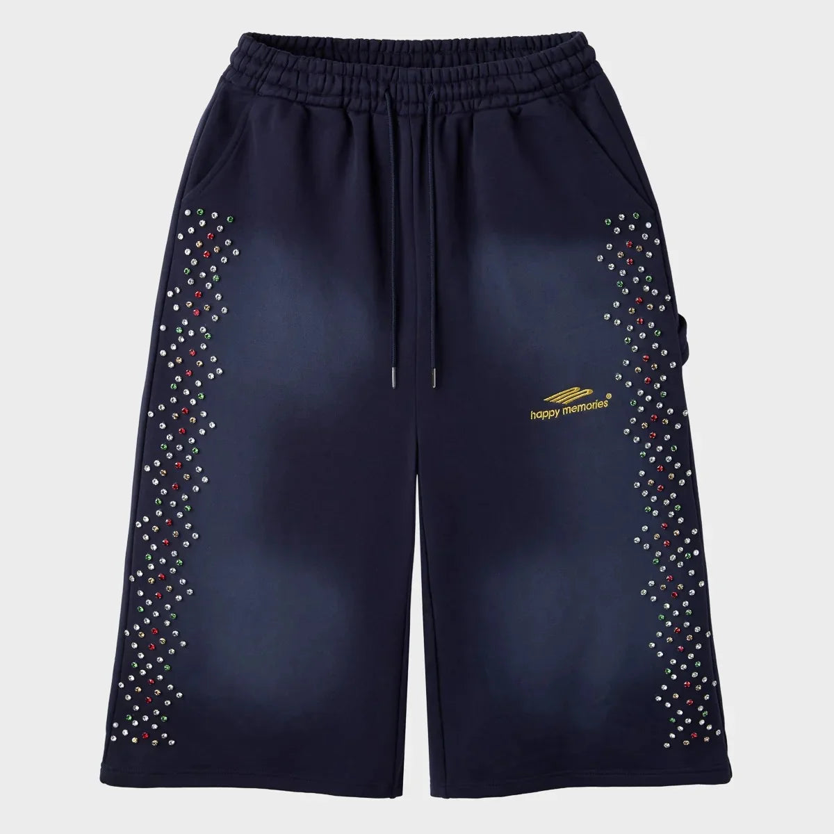HMDD Navy Crystal Long Shorts