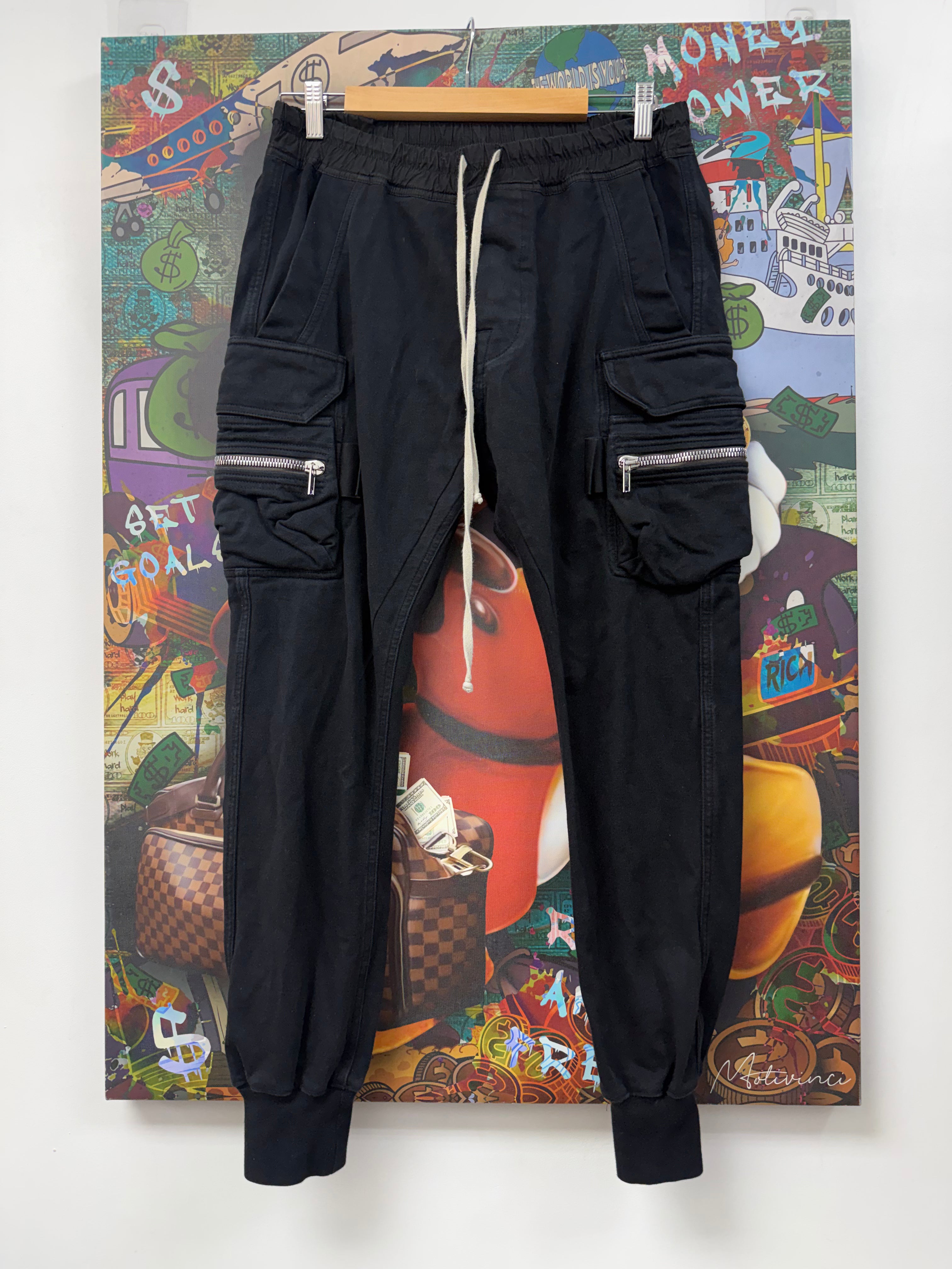 Rick Owens Black Cargo Sweats