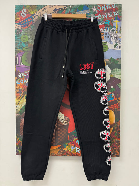 Lost Intricacy Sweats Black Red MITT New