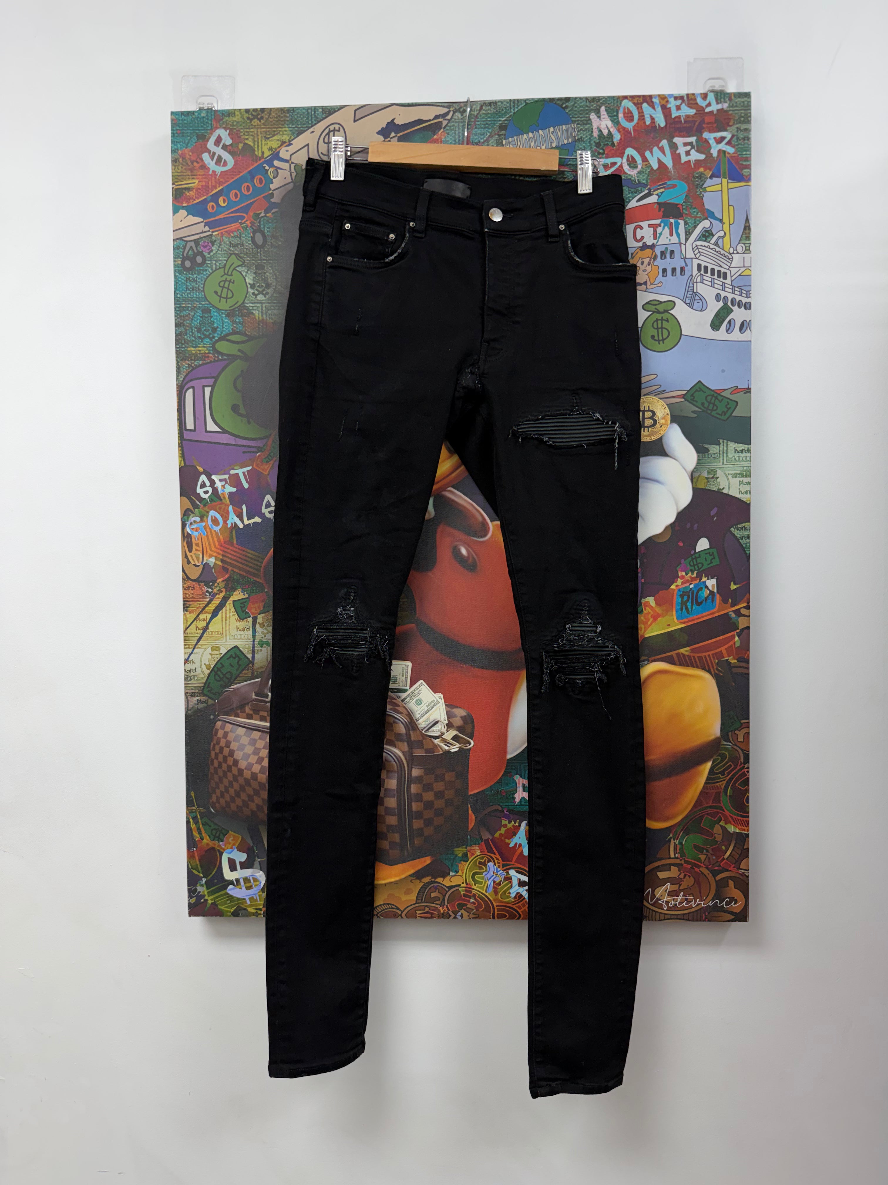 Amiri MX1 Black Black Patch Jeans