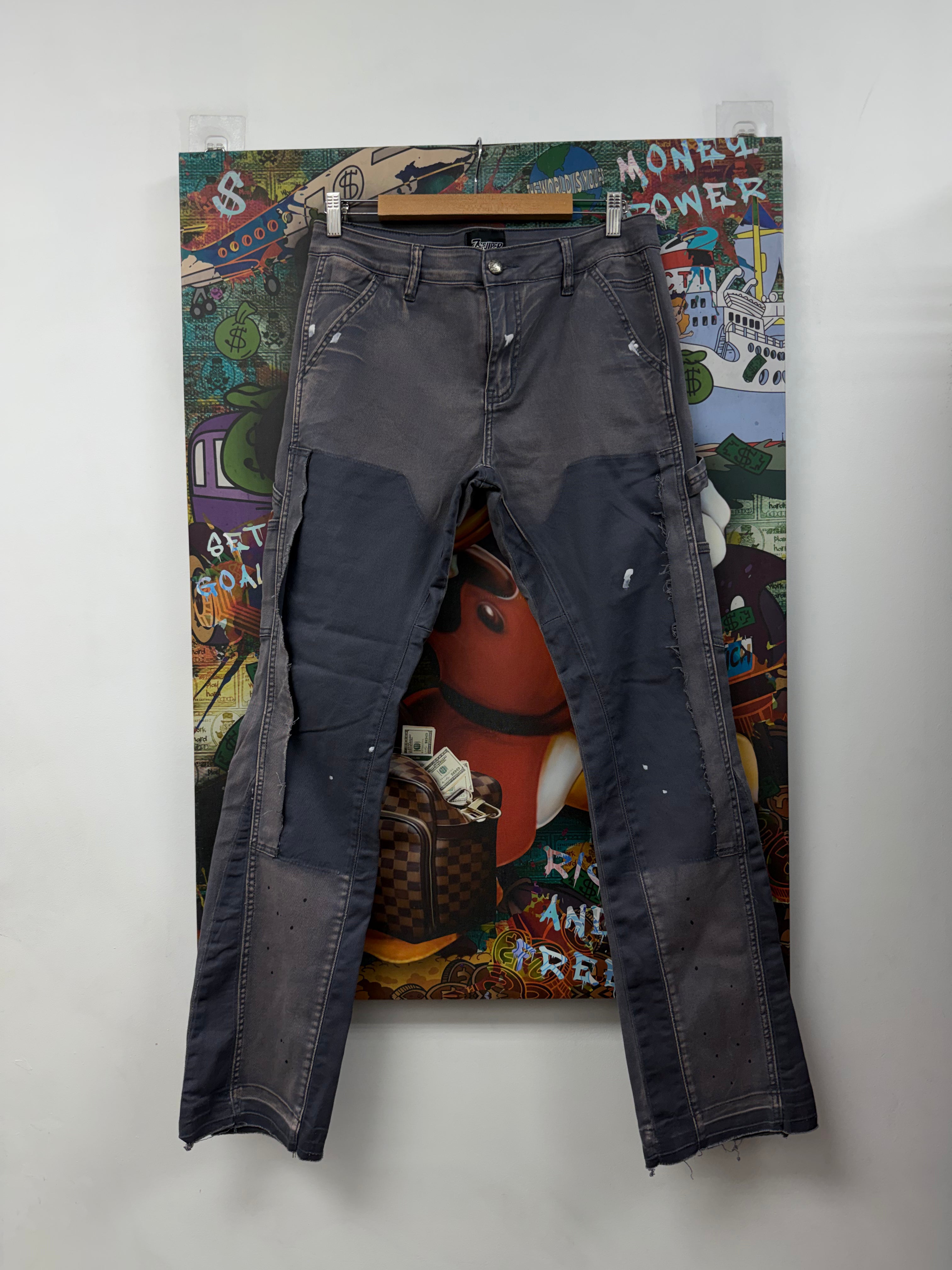 Triple Sevens Grey Flare Jeans