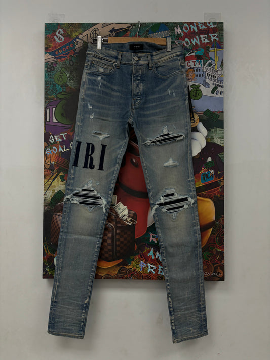 Amiri Side Logo Blue Core Denim Jeans