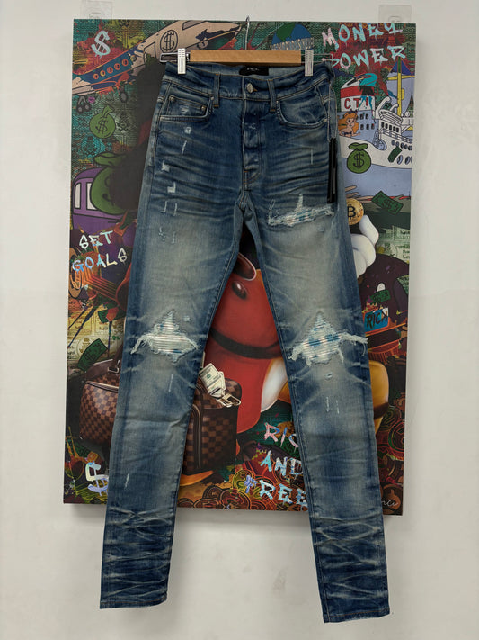 Amiri MX1 Indigo Bleached Honeycomb (29-38) New