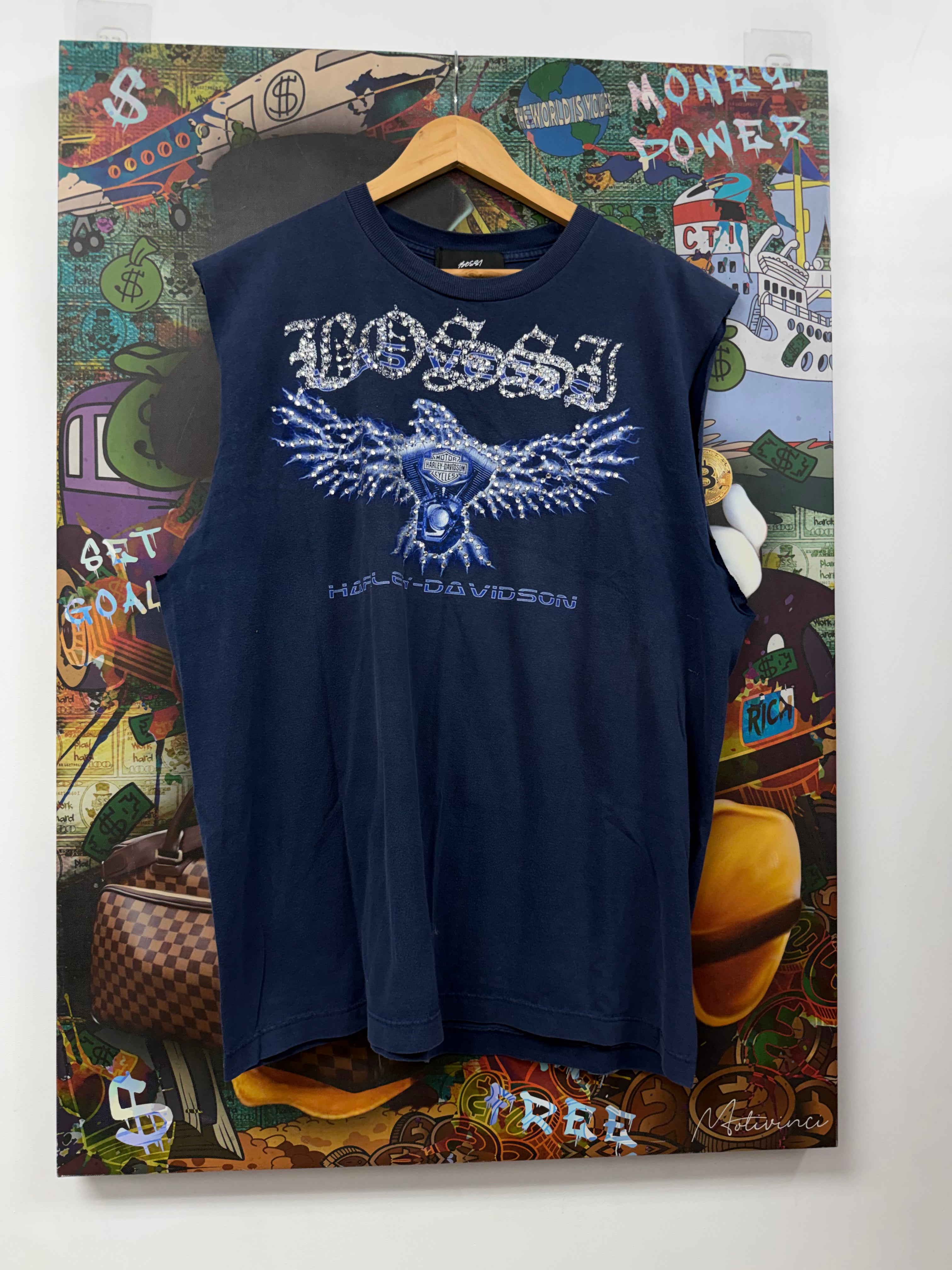 Bossi Navy Harley Davidson Sleeveless Tee