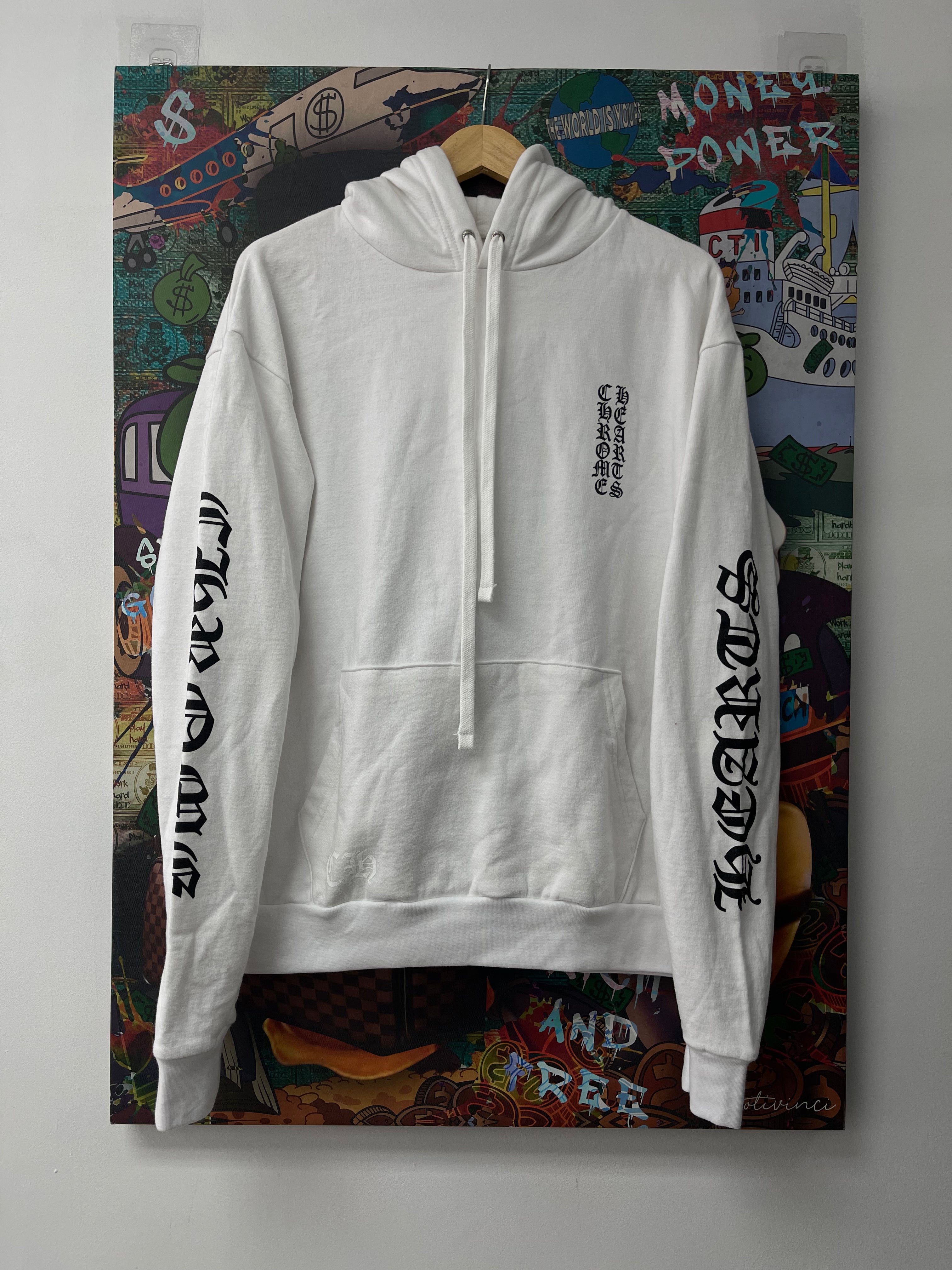 Chrome Hearts White Vertical Hoodie  New With Tags