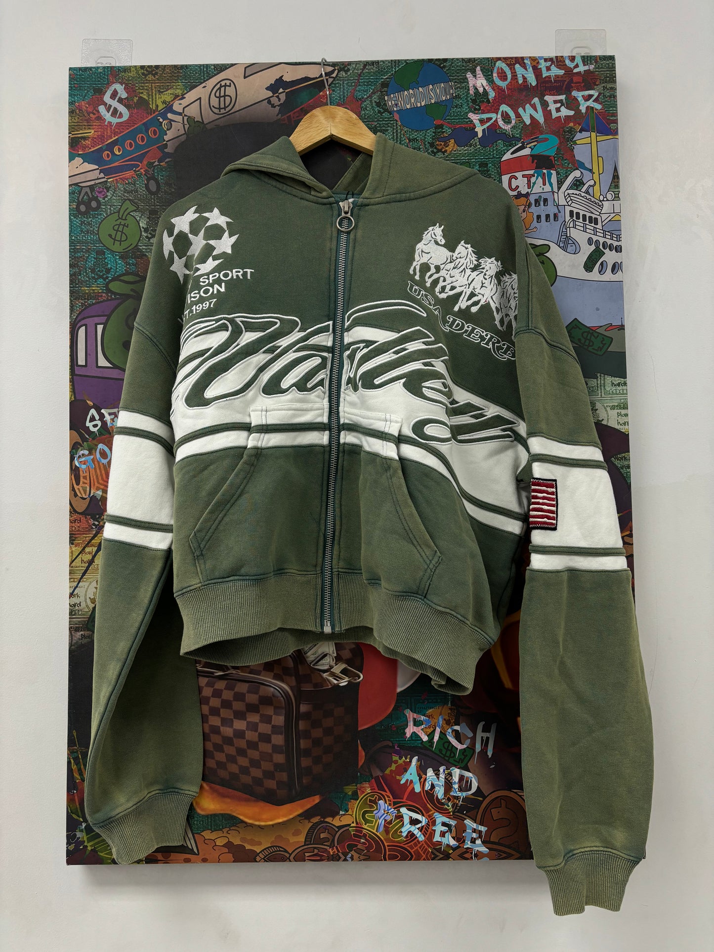 Vale Forest Cursive Zip Up Hoodie