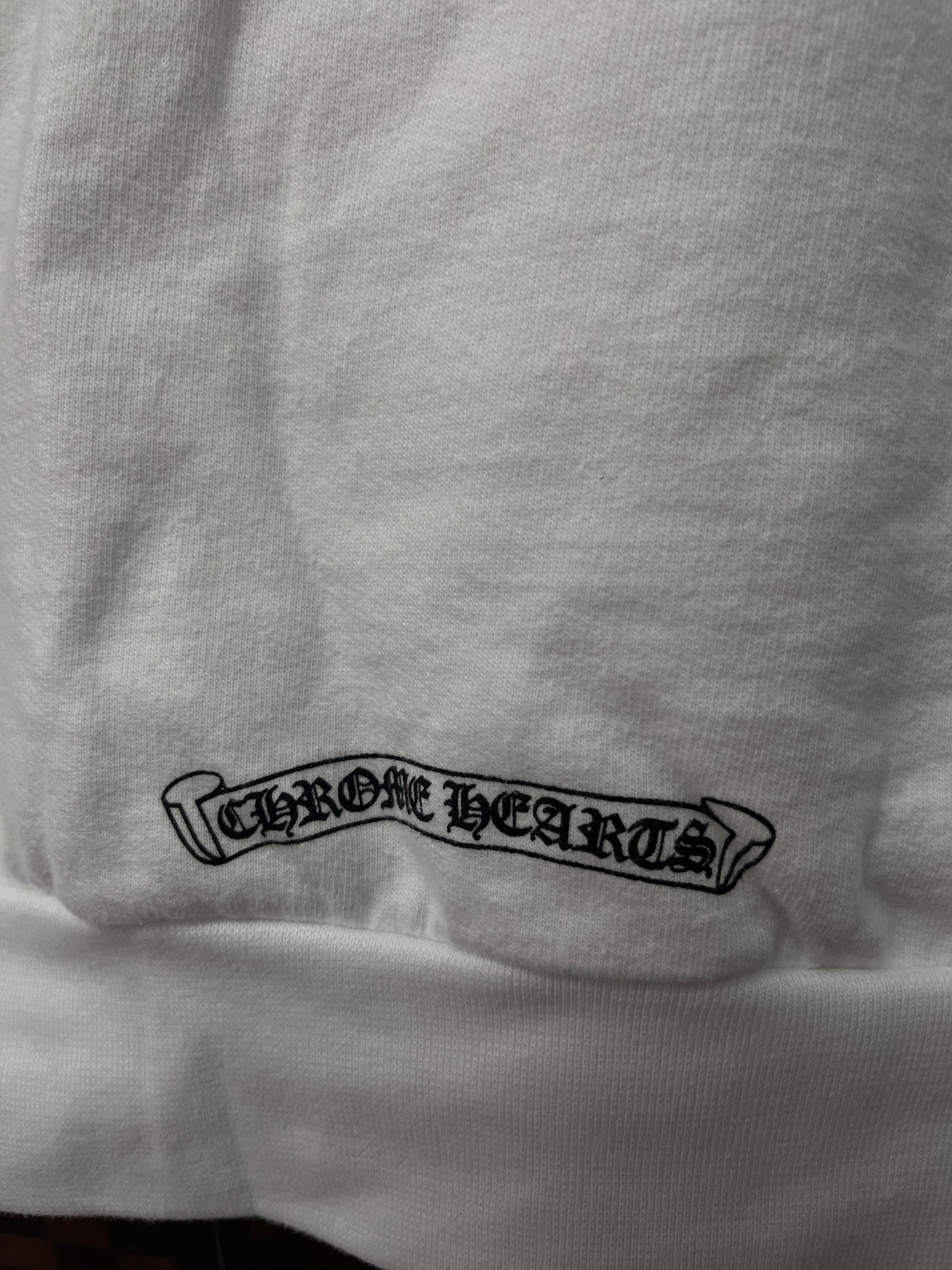 Chrome Hearts White Vertical Hoodie  New With Tags