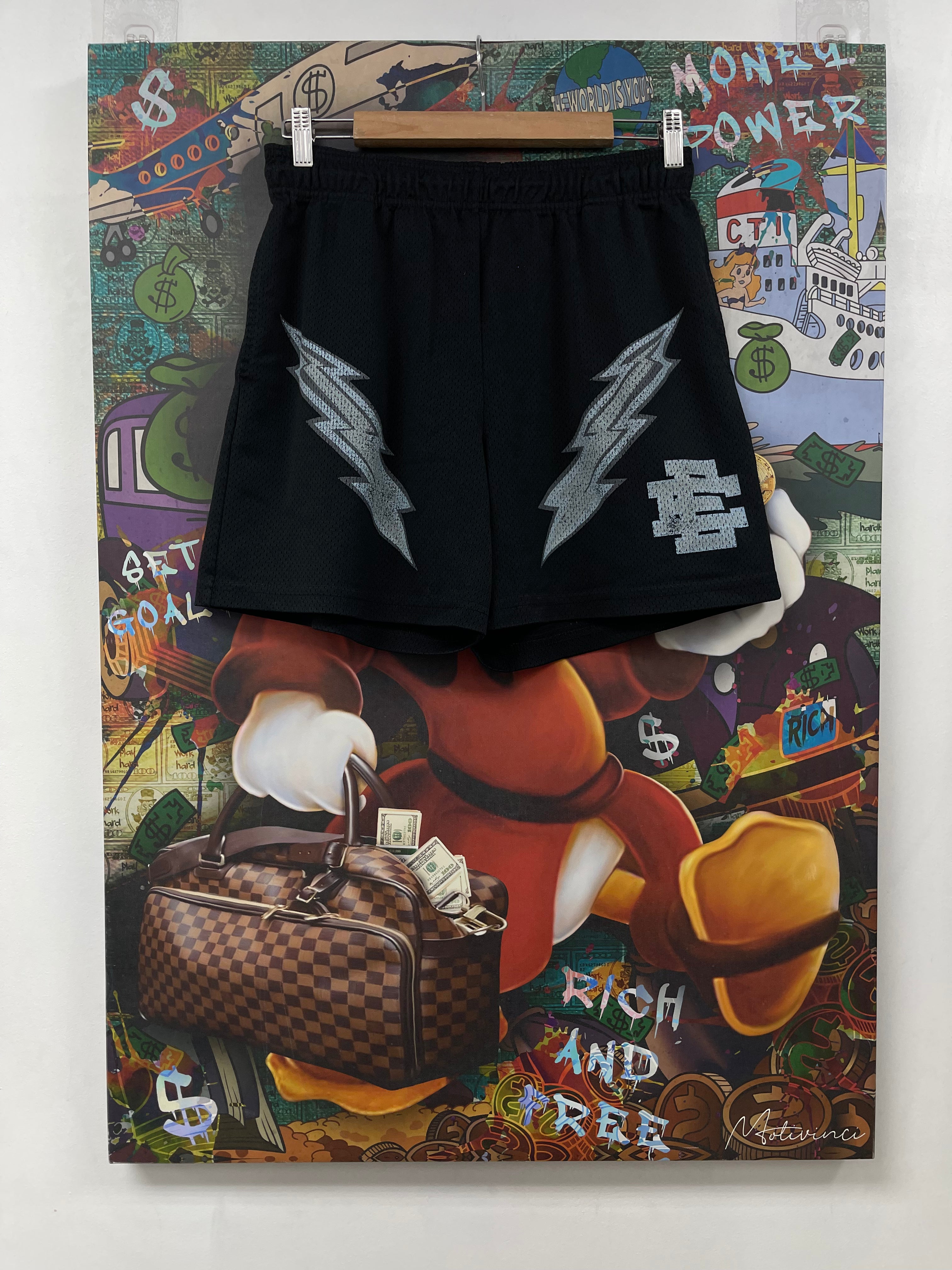 Eric Emanuel Black Bolt Shorts