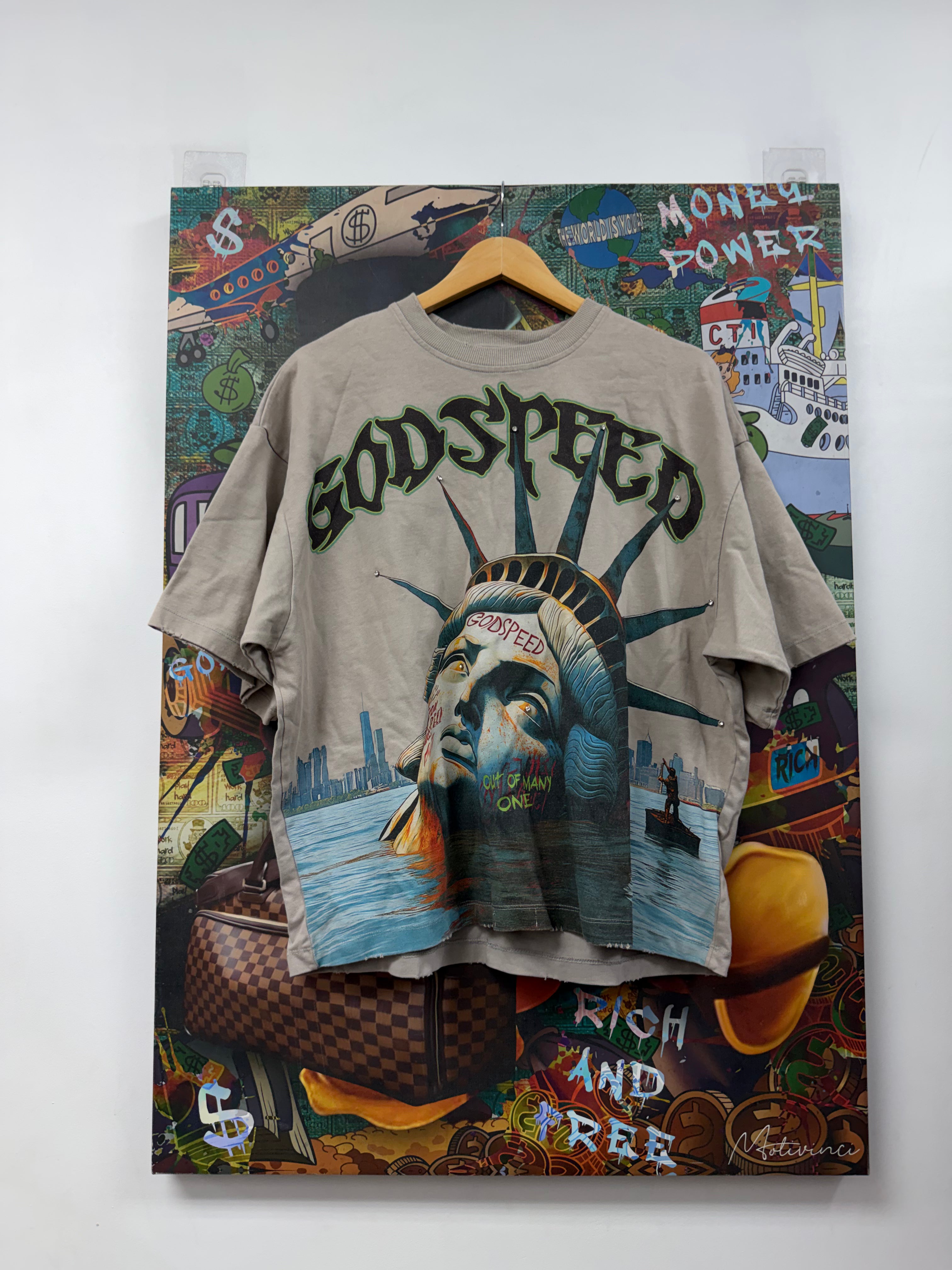 Godspeed Sunken Liberty Rhinestone Tee
