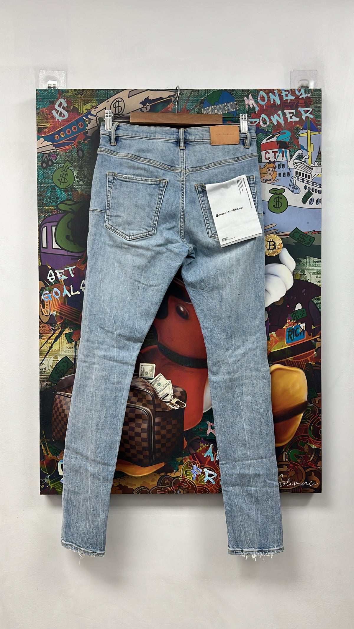 Purple Brand Light Wash Knee Blowout Jeans