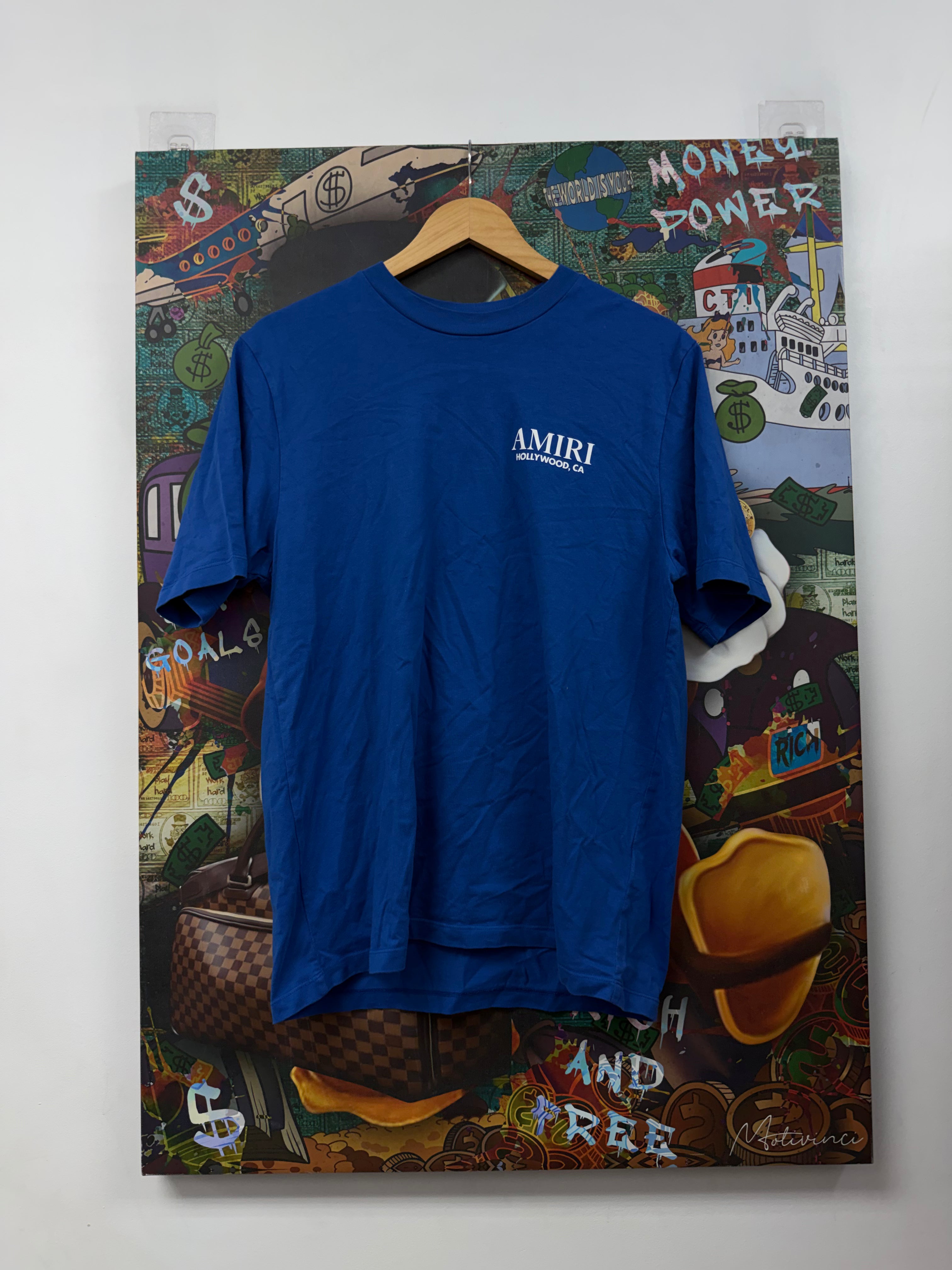 Amiri Blue Hollywood Bones Tee