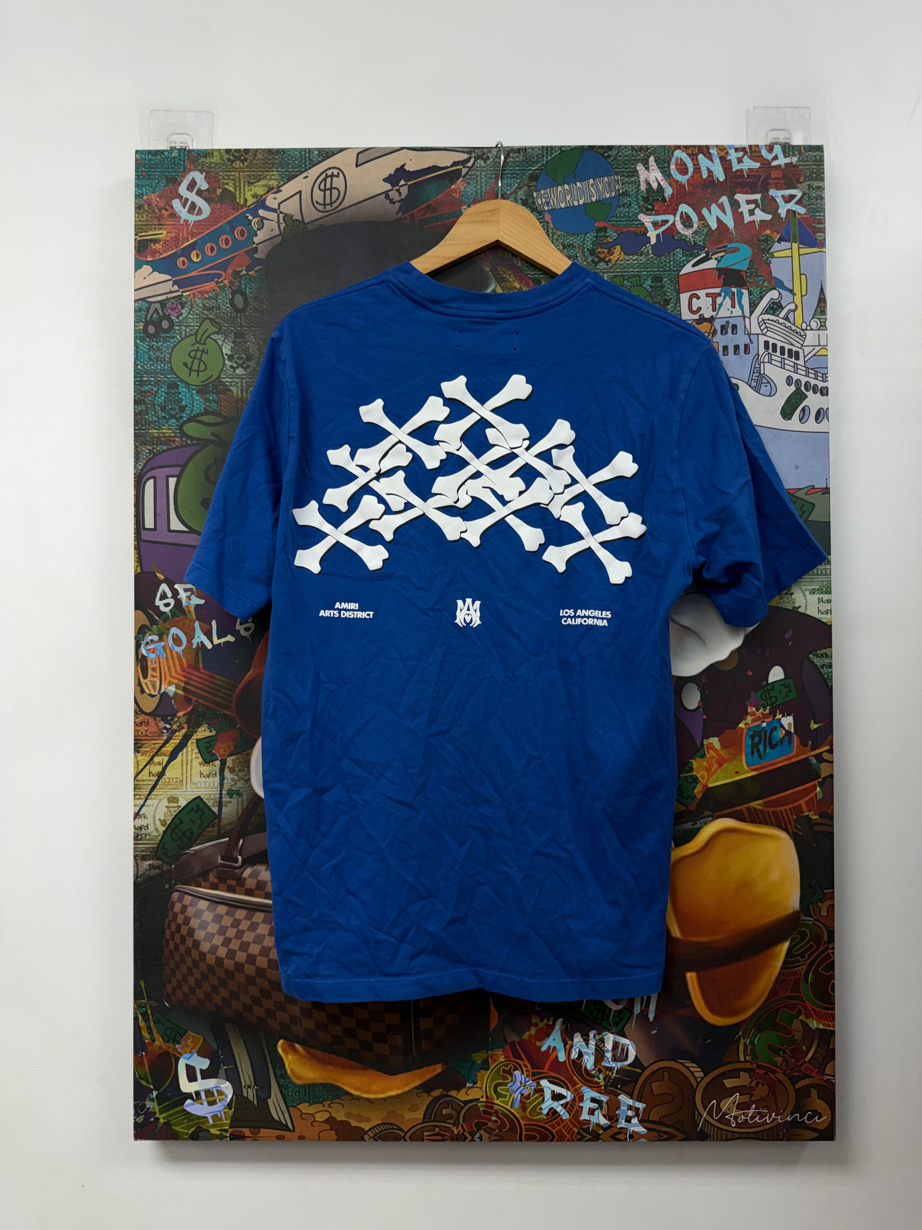 Amiri Blue Hollywood Bones Tee