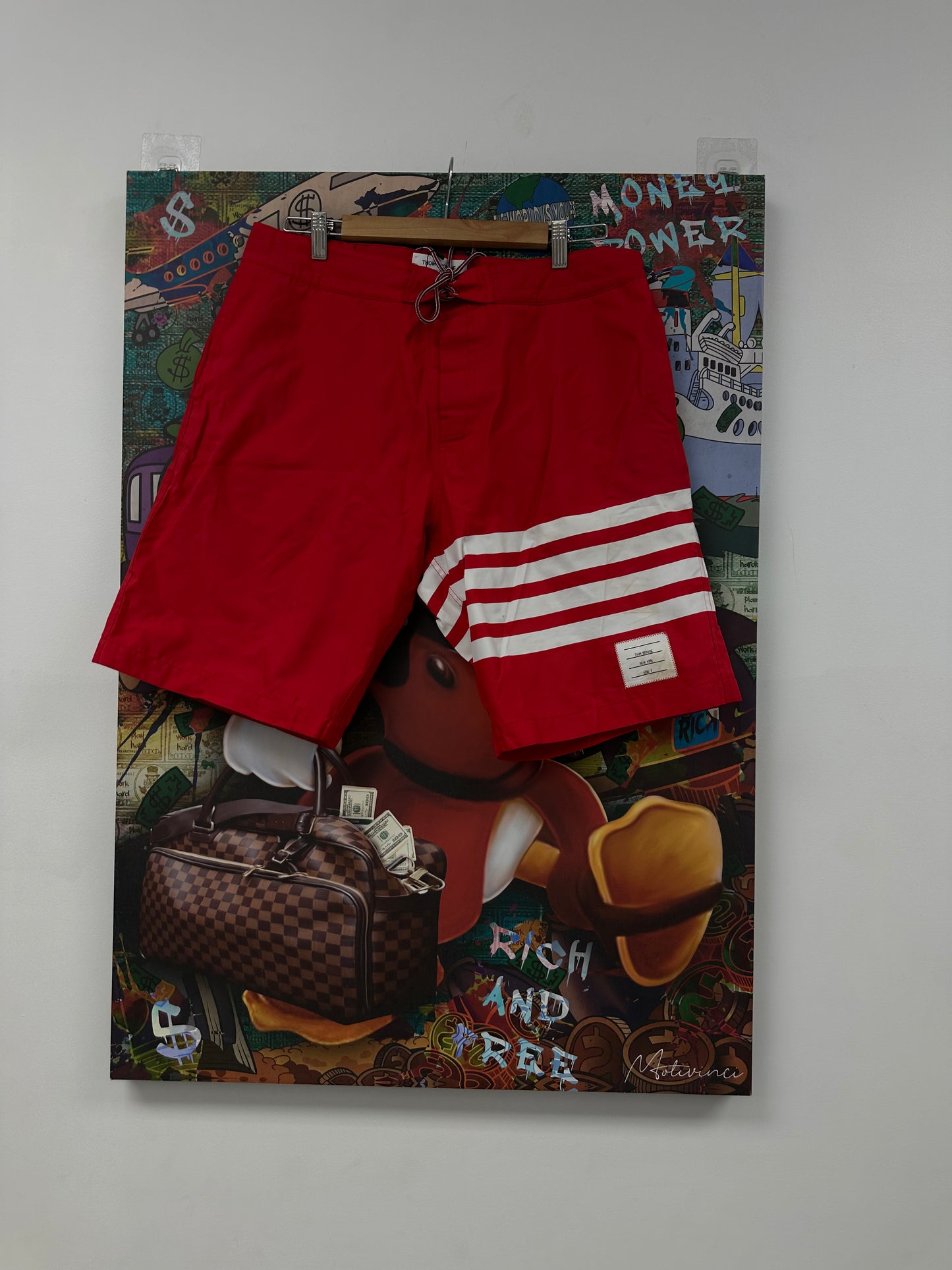 Thom Browne Swim Trunks Red Used 3 (Medium)