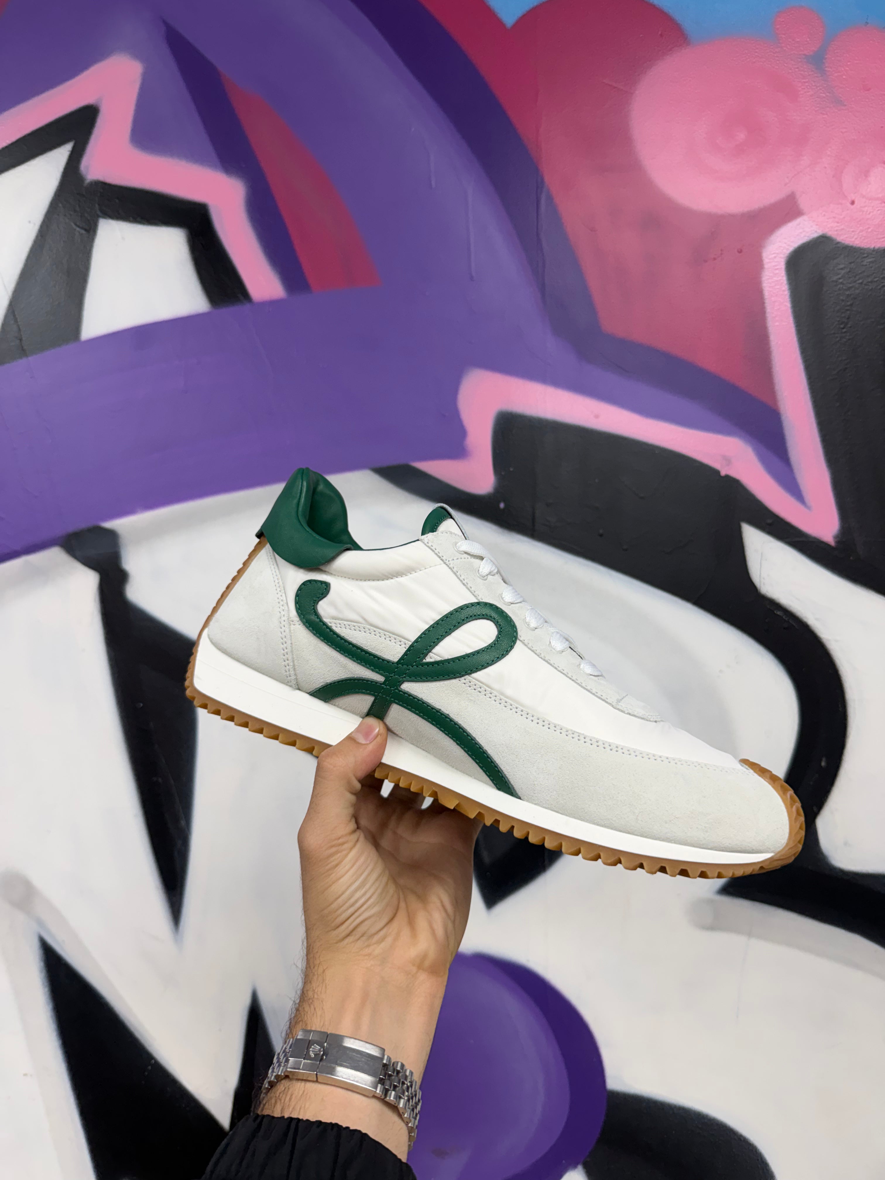 Loewe Flow Runner White Green Sneakers
