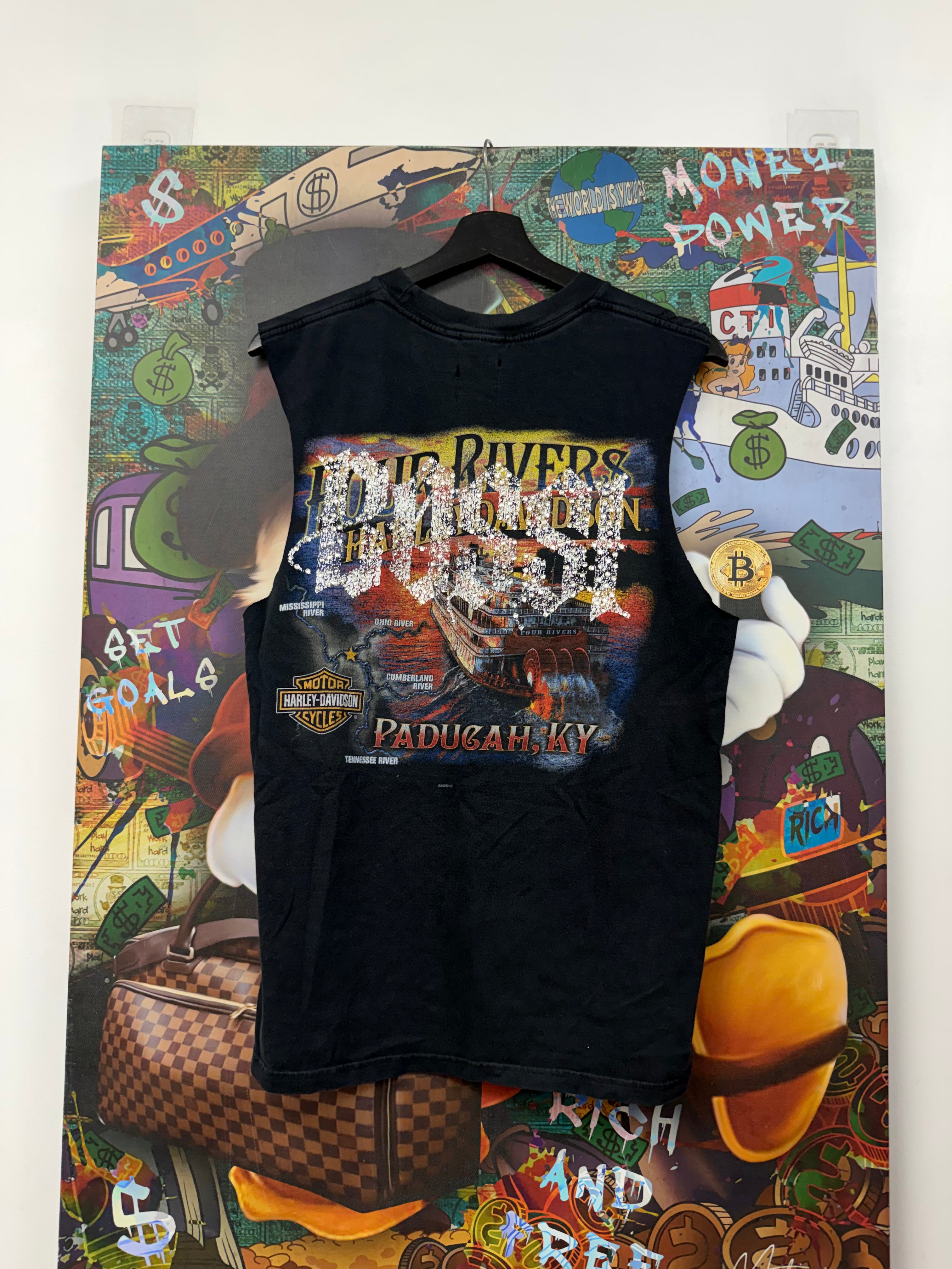Bossi Black Harley Rhinestone 1/1 Sleeveless Tee