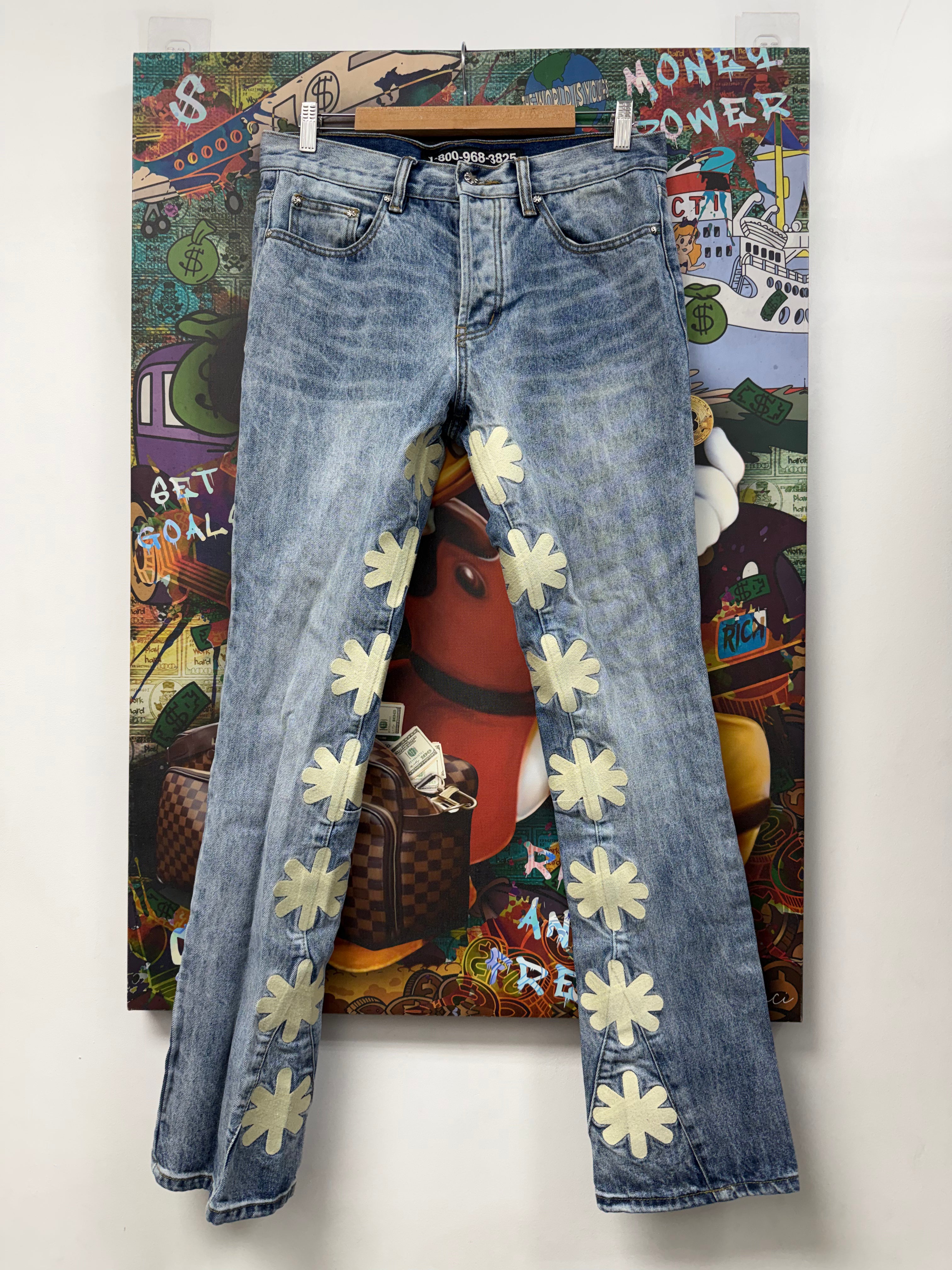 LOST SHDWS Light Wash Cream Jeans
