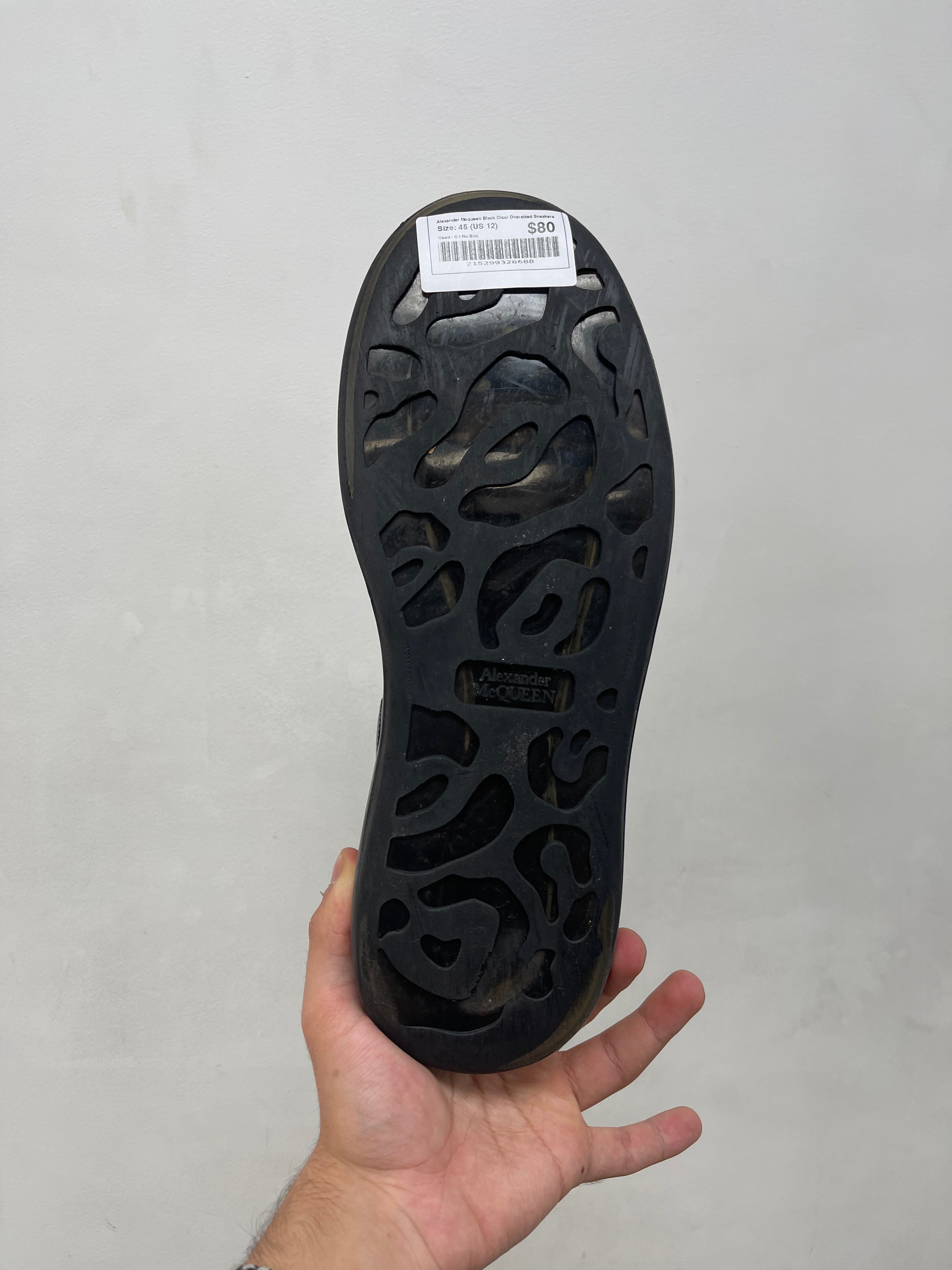 Alexander Mcqueen Black Clear Oversized Sneakers