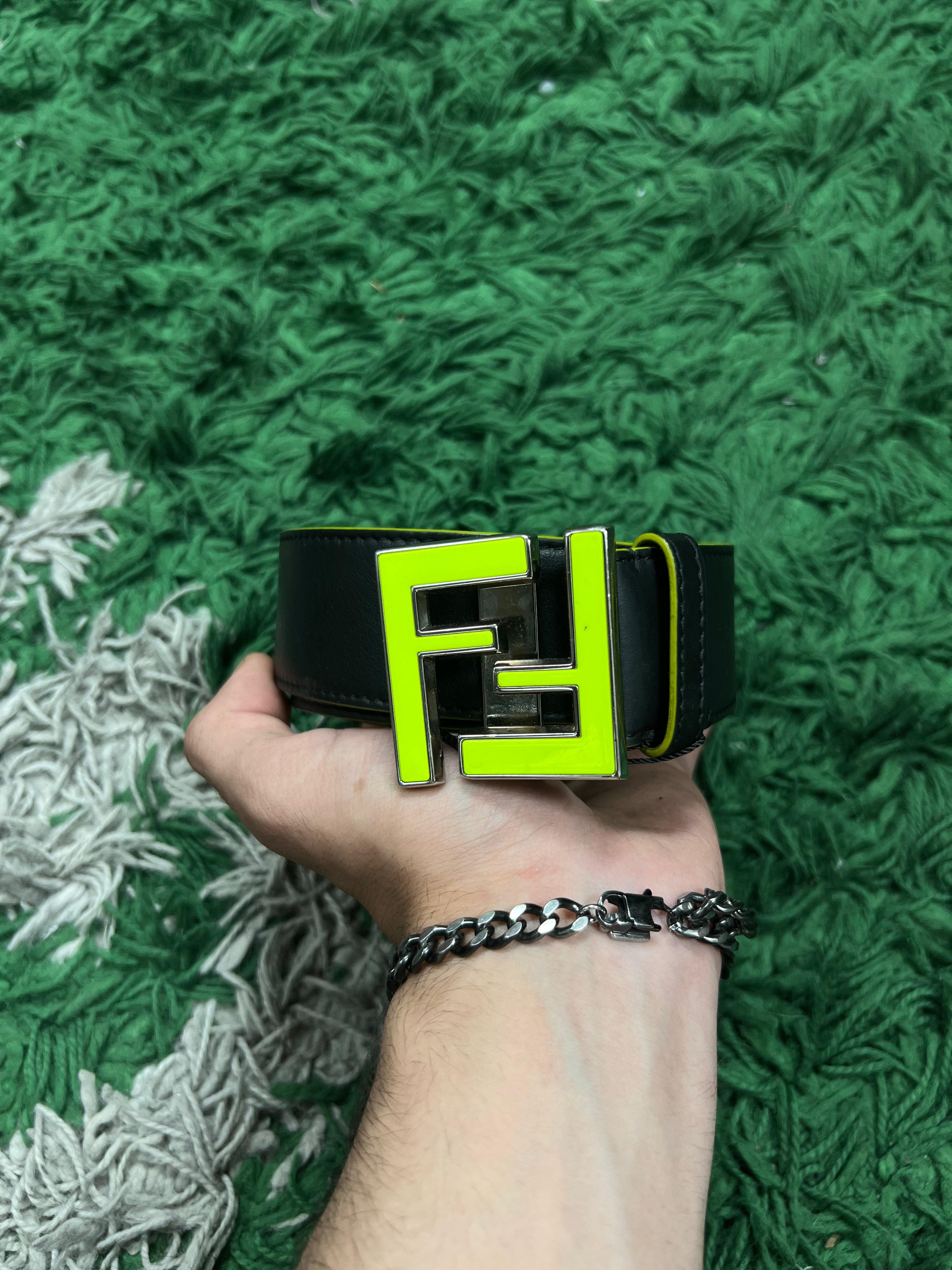 Fendi Black Neon FF Logo (110-44) Belt