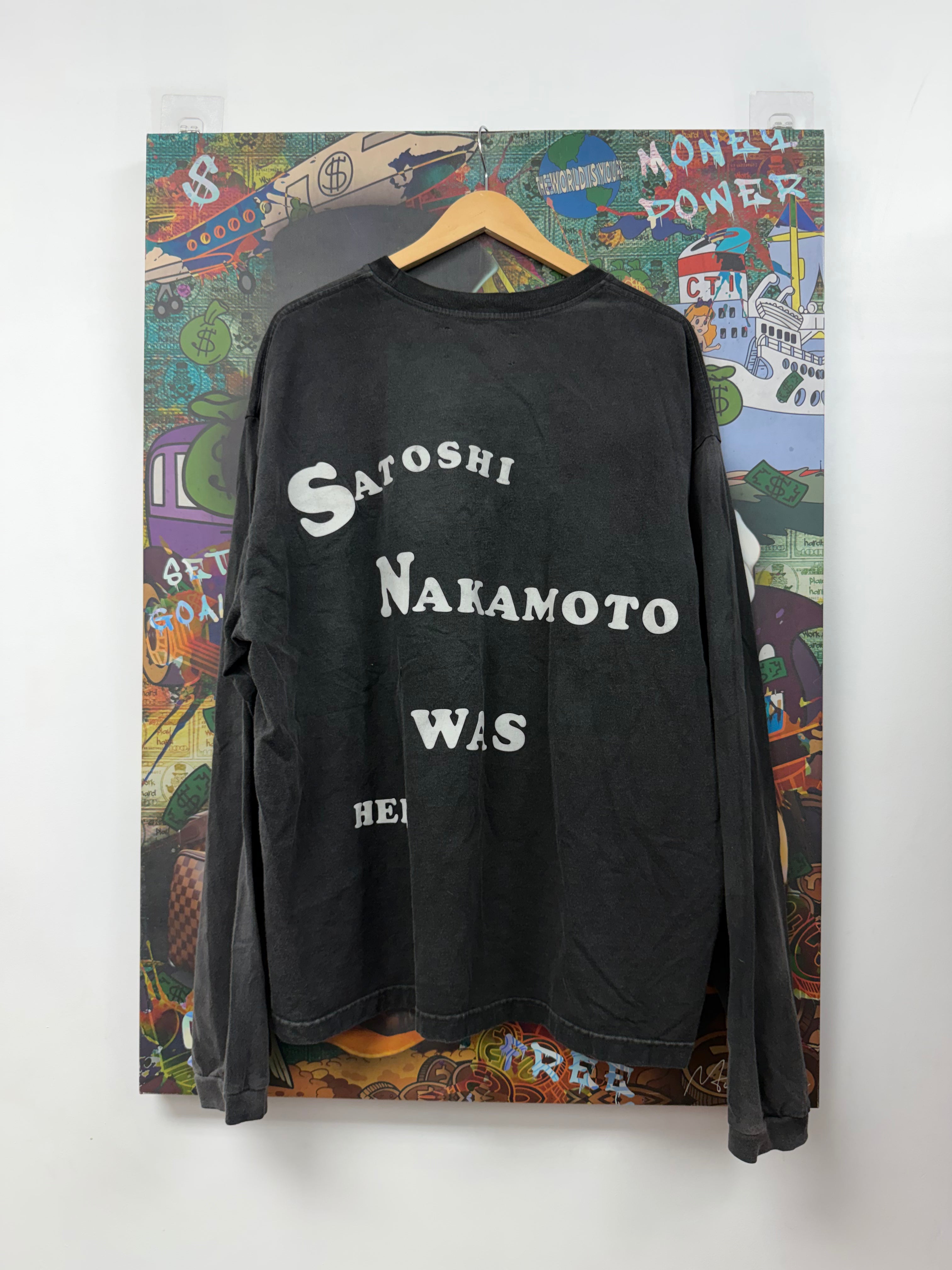 Satoshi Nakamoto Black Wash Wash Here Long Sleeve
