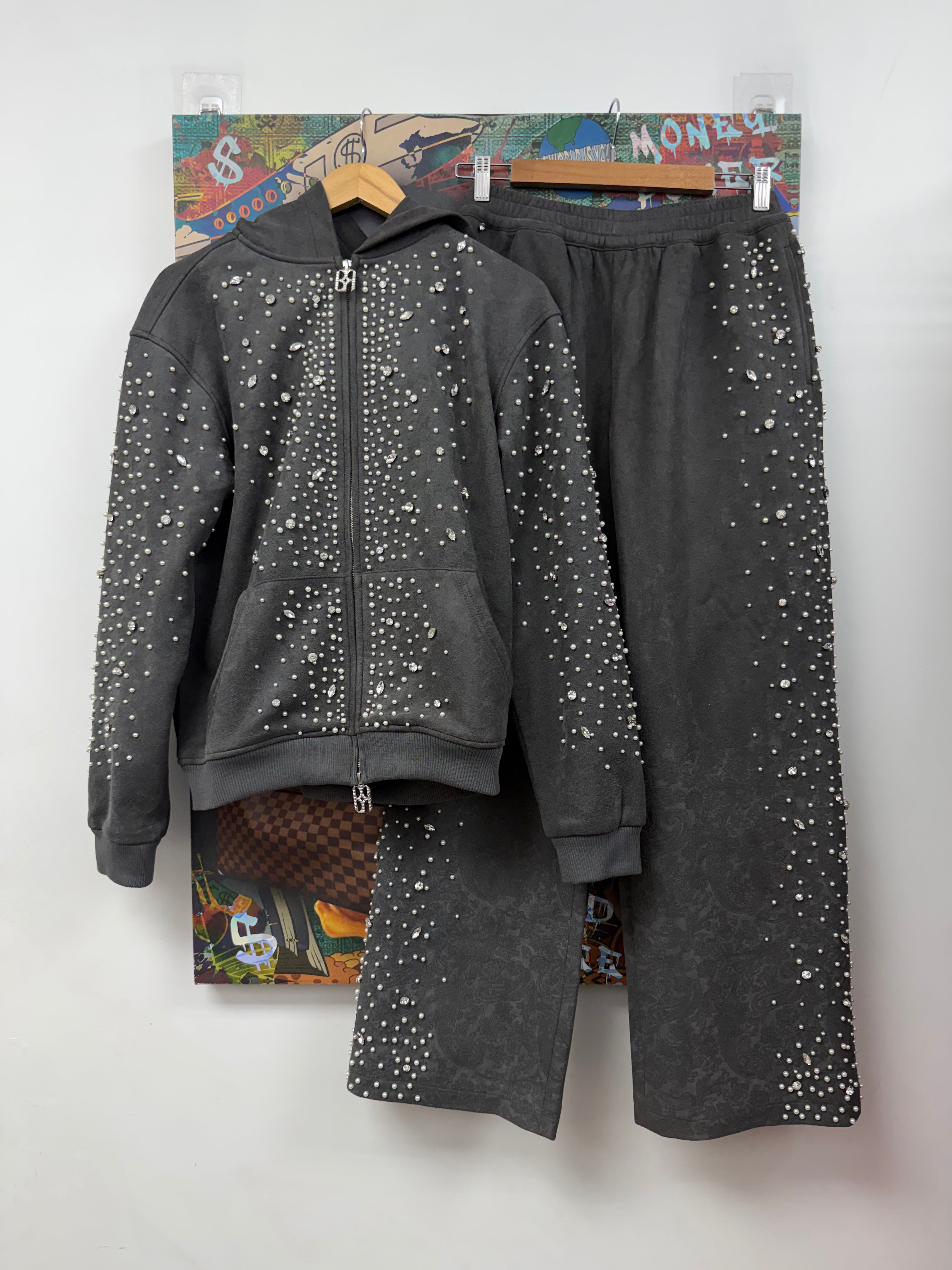 Birth Of A Royal Child Grey Cashew Blossom Sweatsuit