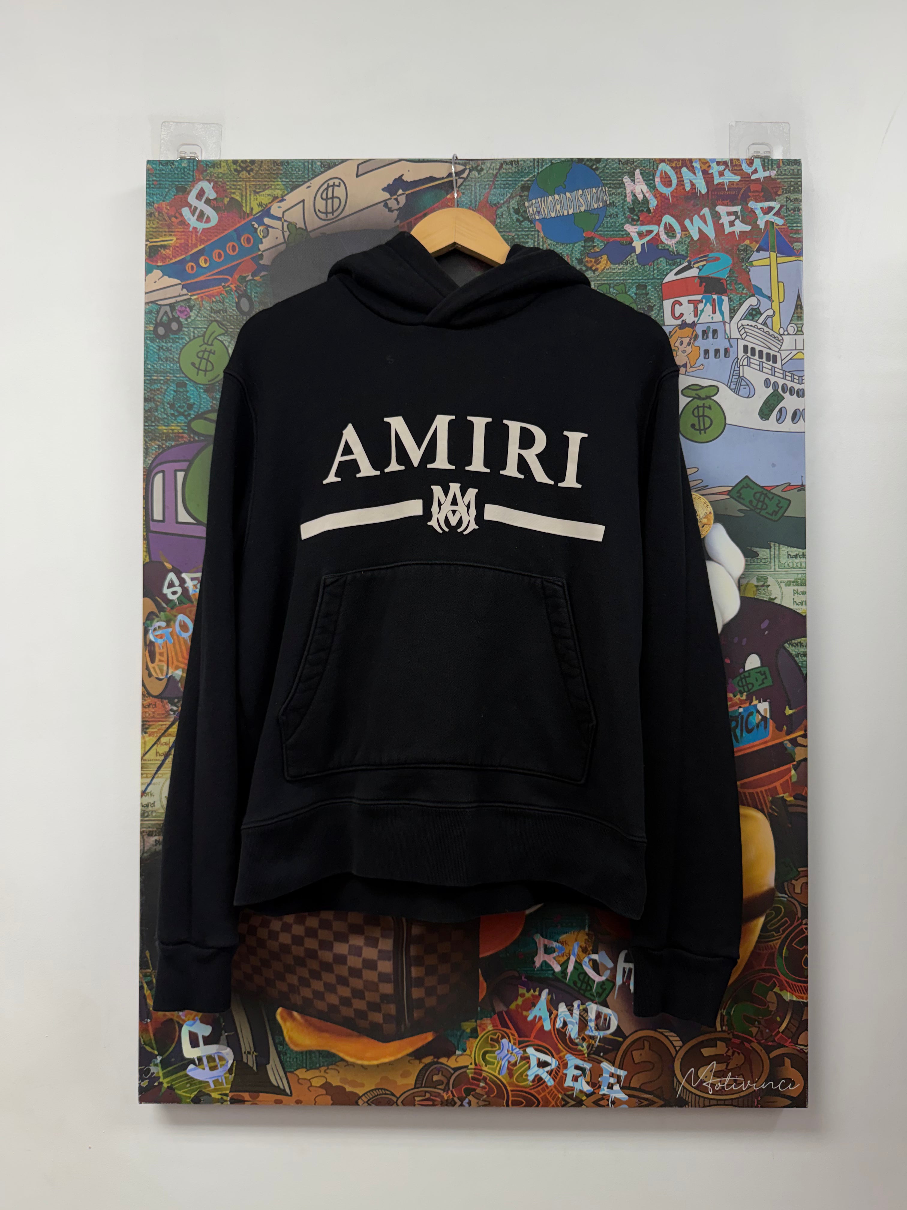 Amiri Black White T-Bar Hoodie