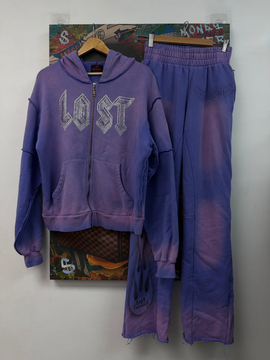 Lost Intricacy Lavender Rhinestone Sweatsuit
