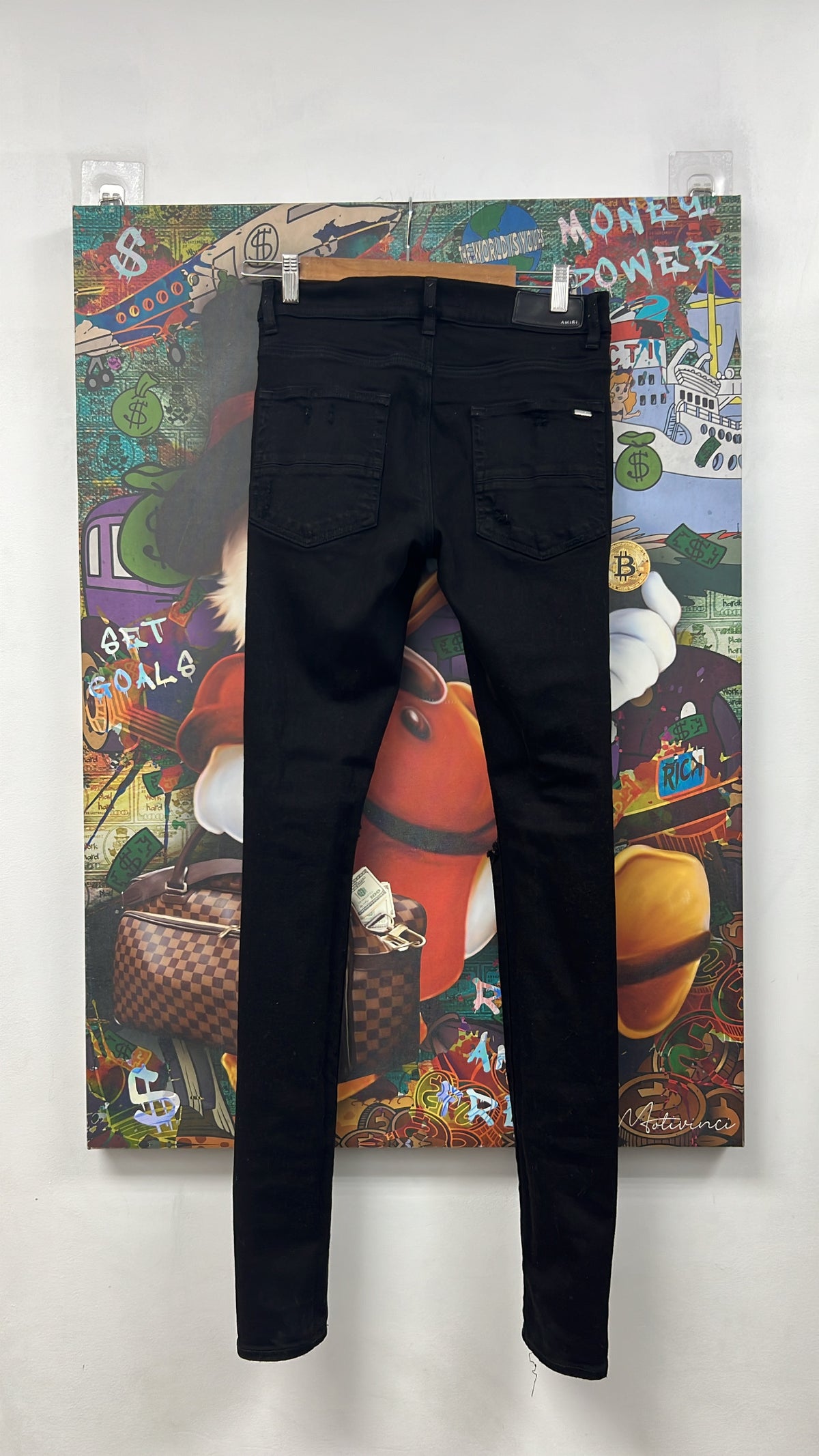 Amiri Black Ripped Thrasher Jeans