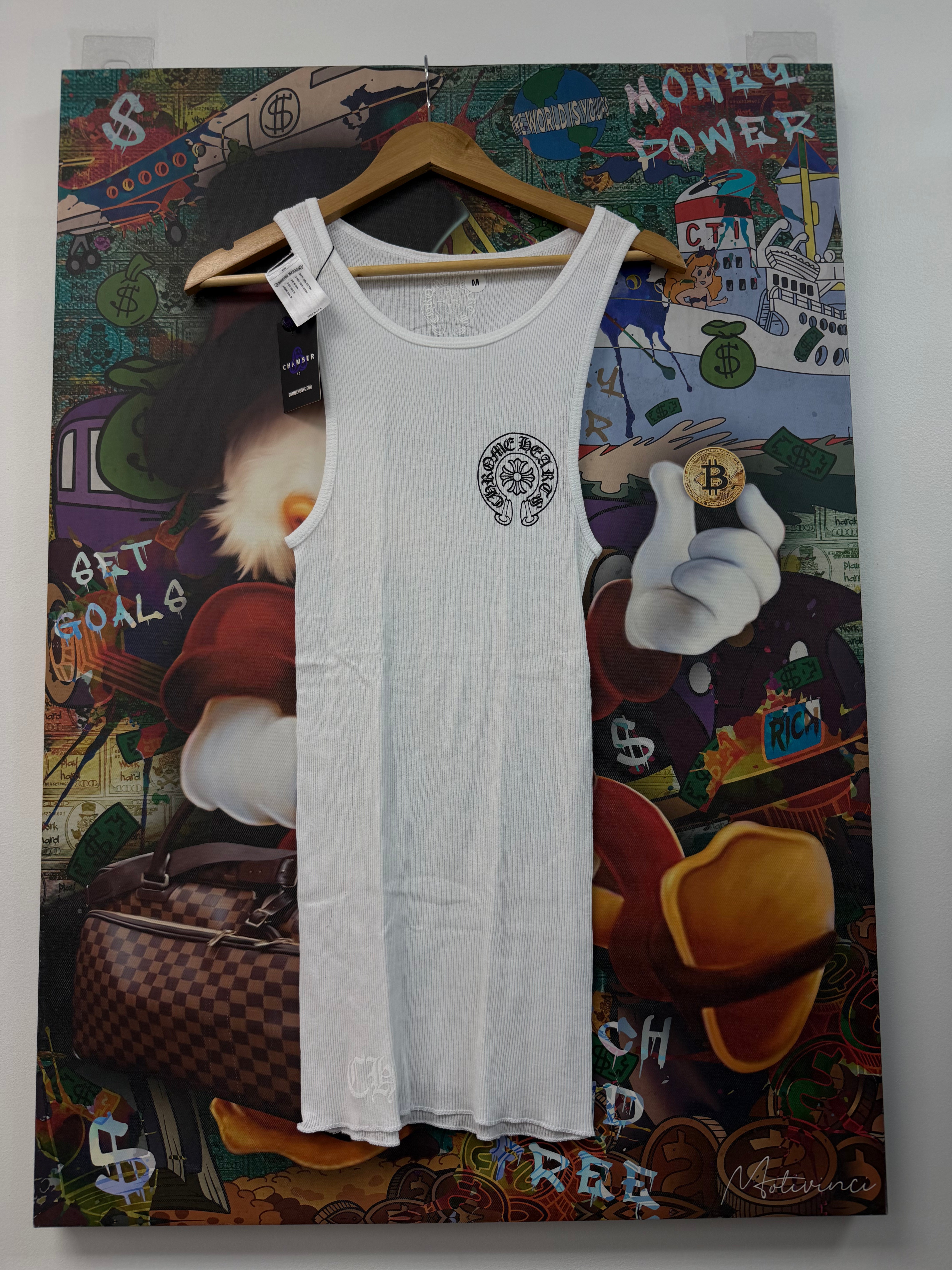 Chrome Hearts White Horseshoe Tank Top