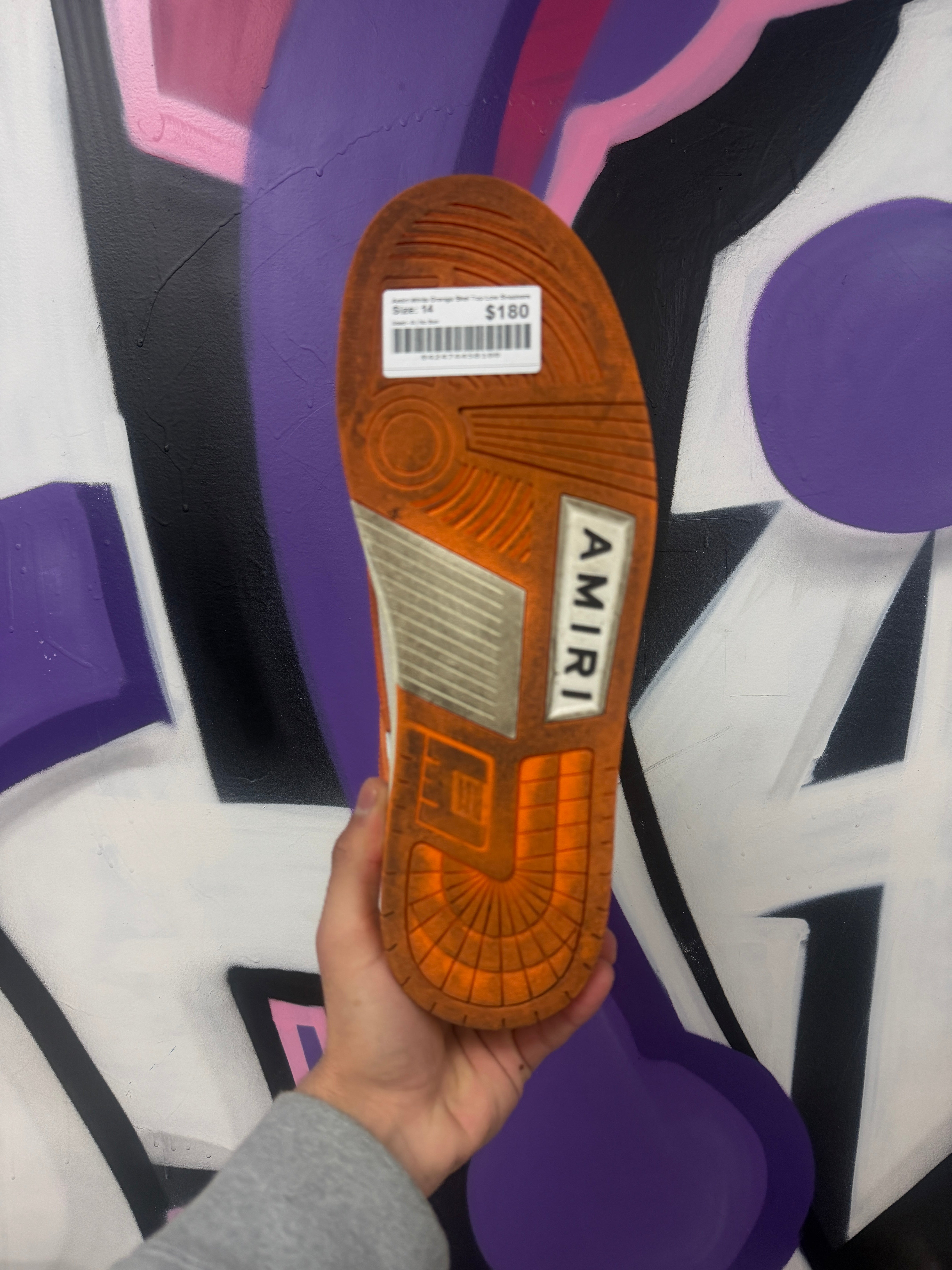 Amiri White Orange Skel Top Low Sneakers