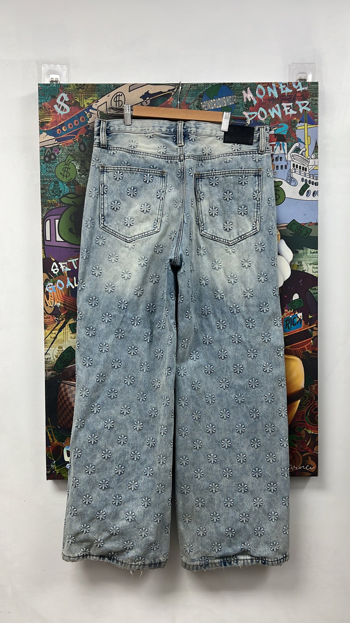 LOST SHDWS Light Wash Embossed Jeans